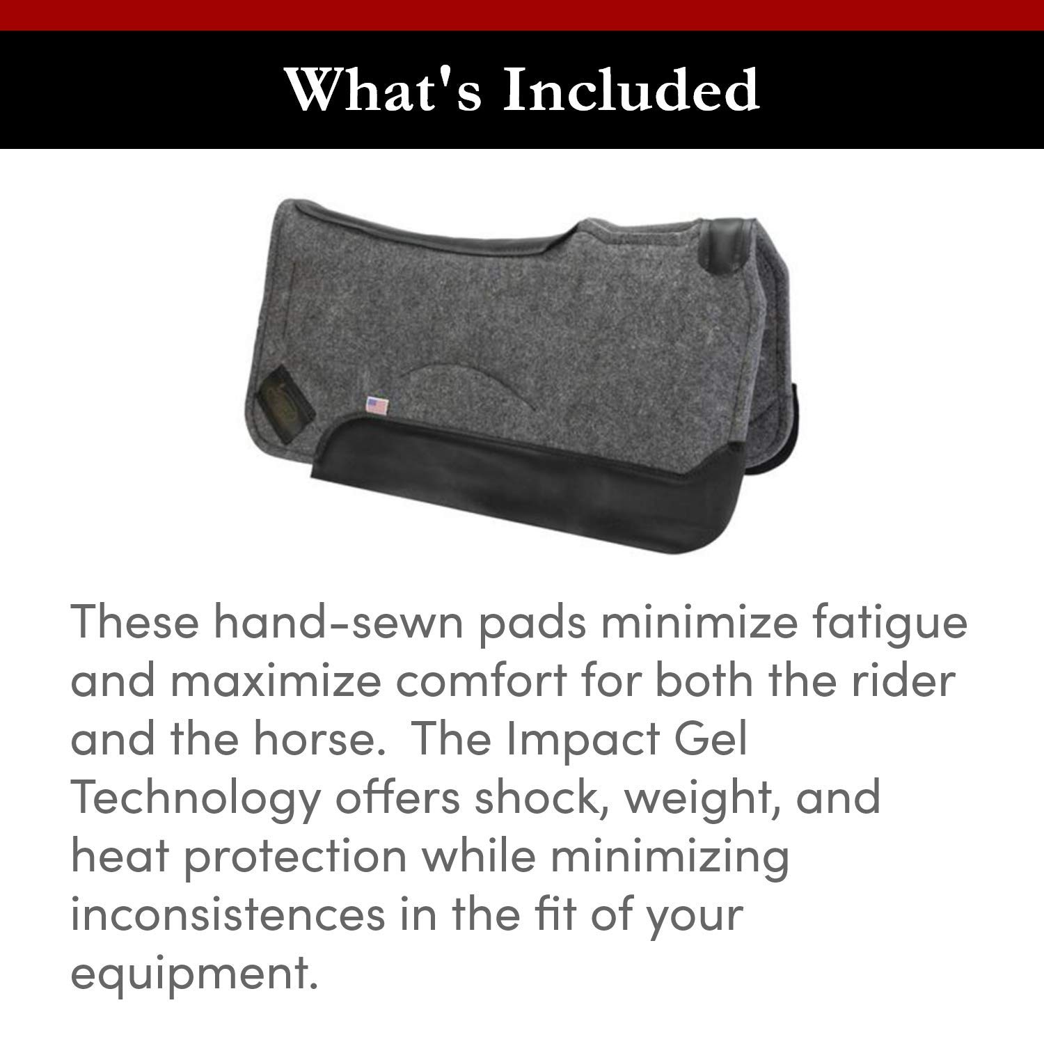 Impact Gel Contour Saddle Pad - Shock Absorbing Horse Riding Pad for Comfort & Performance | Trail Riding, Dressage & Equestrian Sports