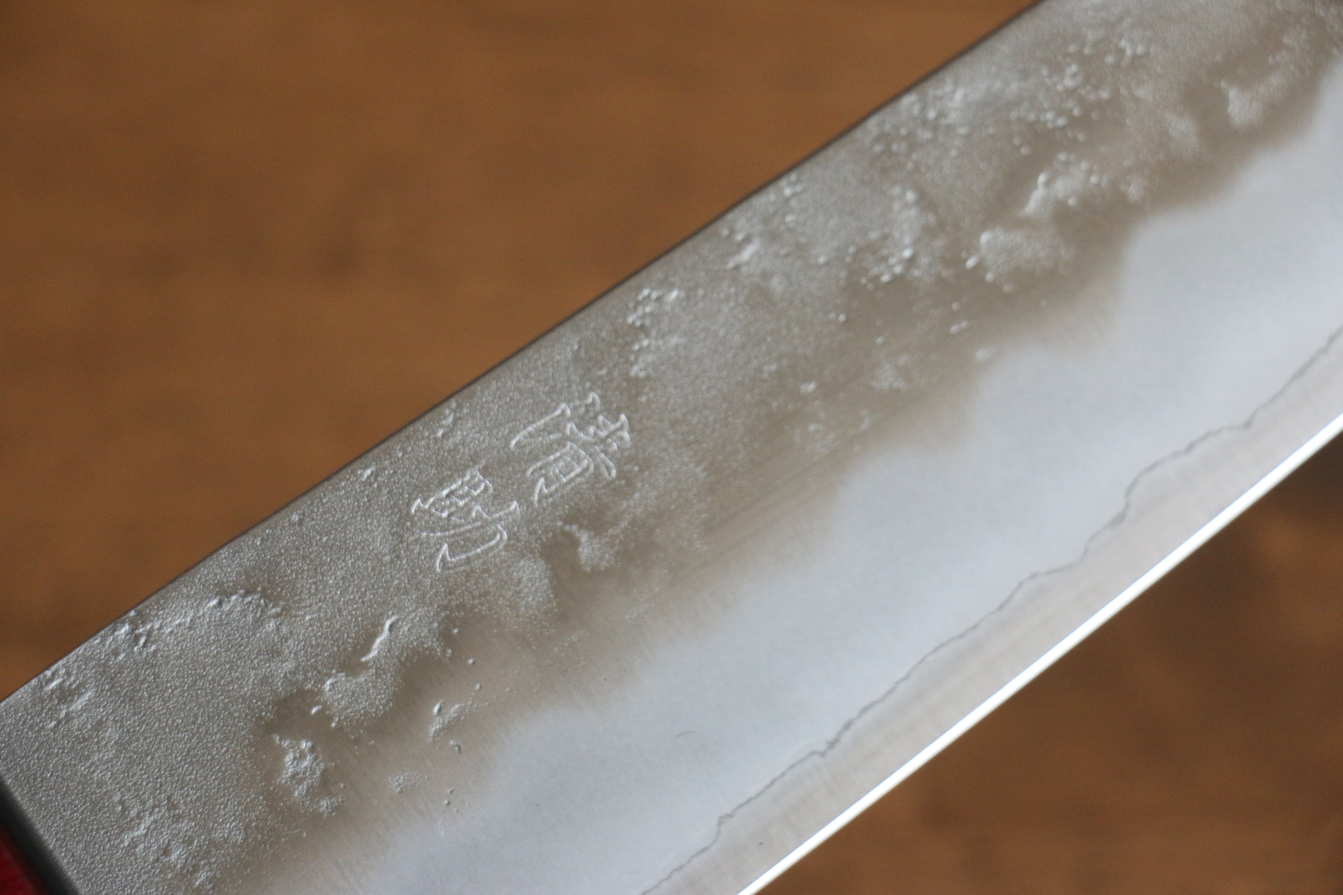 Premium Seisuke Ringo Silver Steel No.3 Nashiji Gyuto 210mm Japanese Chef Knife with Red Pakka Wood Handle - Perfect for Sushi, Meat Cutting & Professional Kitchen Use