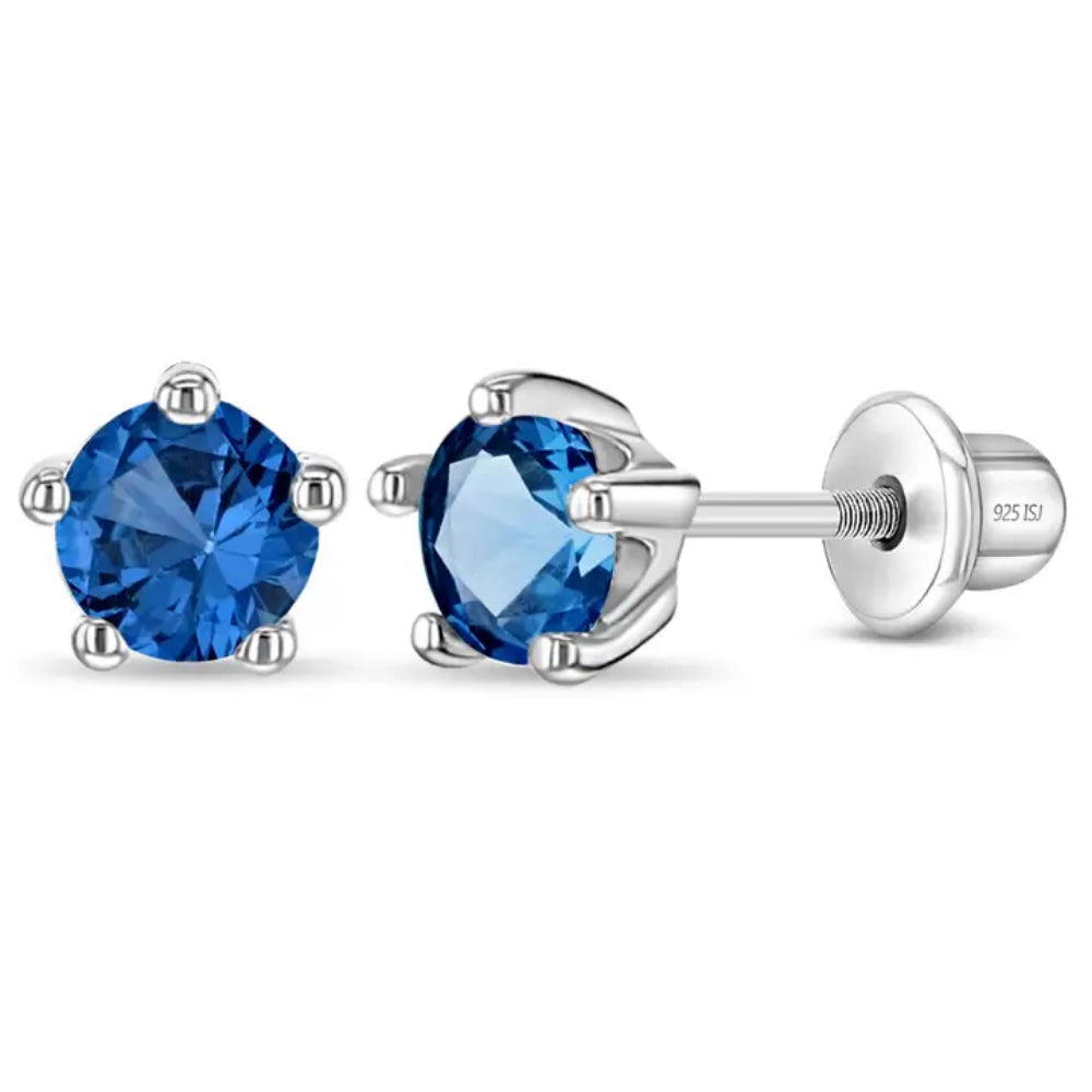 Kids' Classic CZ Birthstone Stud Earrings - Perfect for Birthdays, Gifts & Special Occasions