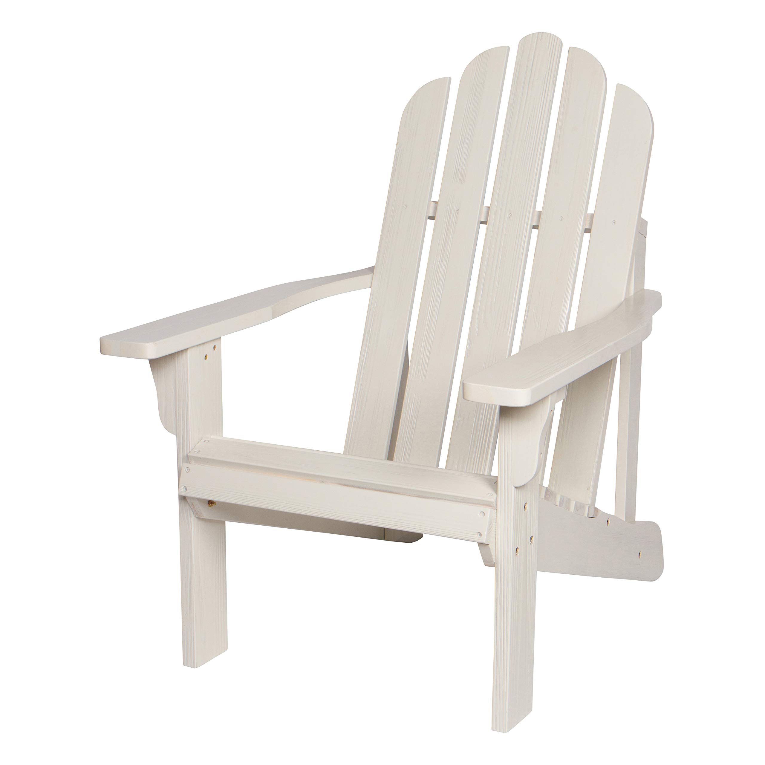 Shine Company Marina Adirondack Chair - Pre-Assembled Back & Seat, Eggshell White Outdoor Patio Furniture for Garden, Poolside, Deck & Backyard Relaxation