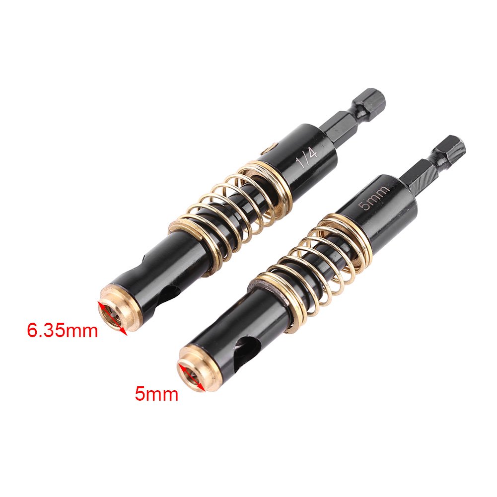 Self Centering Drill Bit Set - 1/4 Inch Hex Shank, Spring Loaded Hinge Tapper Core Drill Bits (5mm & 1/4