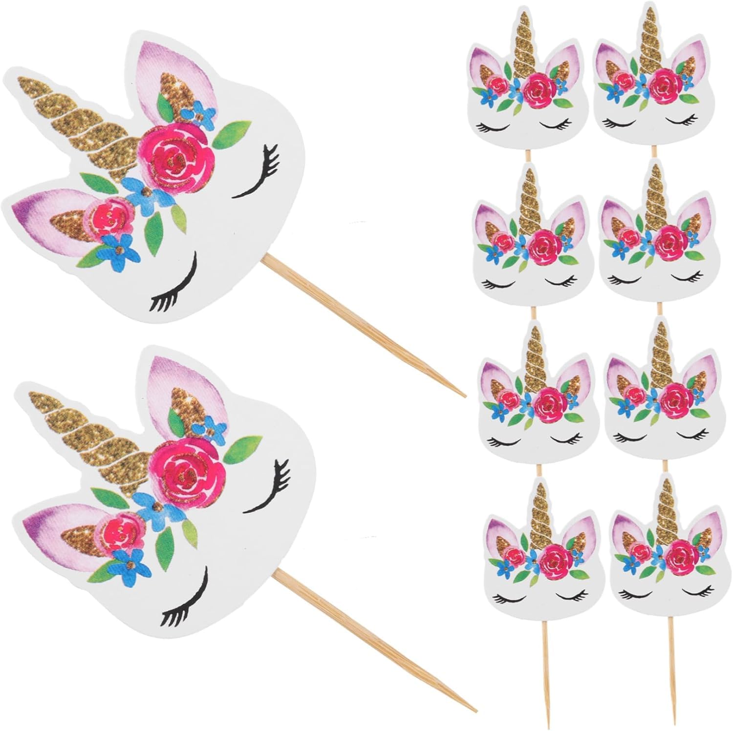Flairs New York Unicorn Cupcake Toppers - Pack of 24 Dreamy Party Decorations for Birthday, Baby Shower & Wedding Celebrations