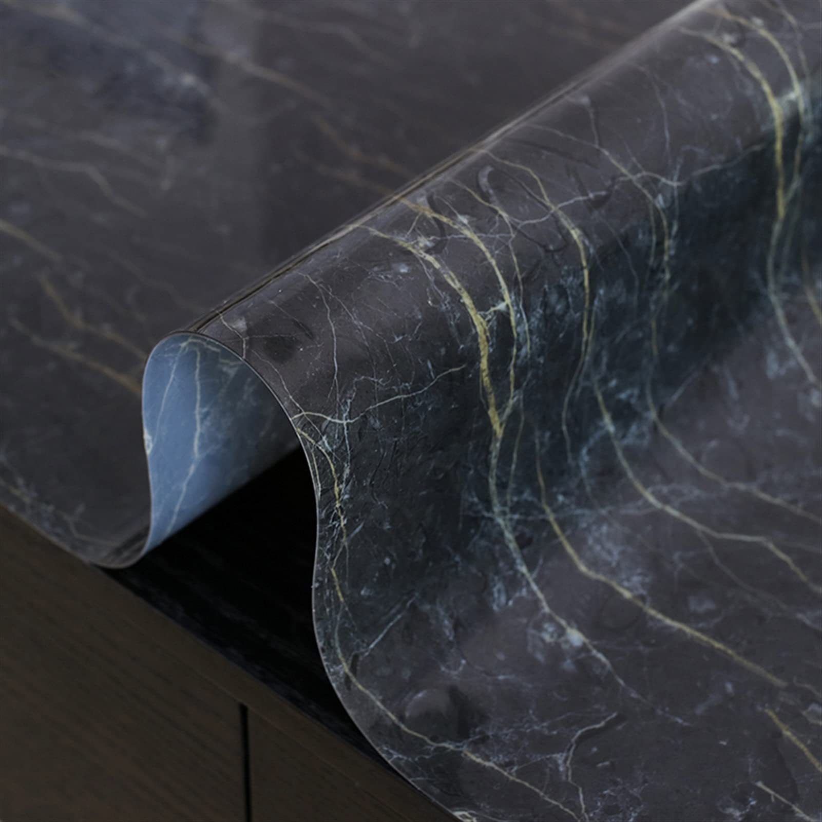 Black White Marble PVC Waterproof Tablecloth - Soft Luxury Crystal Glass Table Cover - 100x150cm - Durable Furniture Protection for Dining Tables, Parties & Home Decor