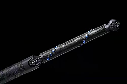 Authentic Chinese Wushu Sword - Sharp Purple Damascus Steel Kung Fu Saber | Battle Ready Martial Arts Weapon for Training, Performance & Collection