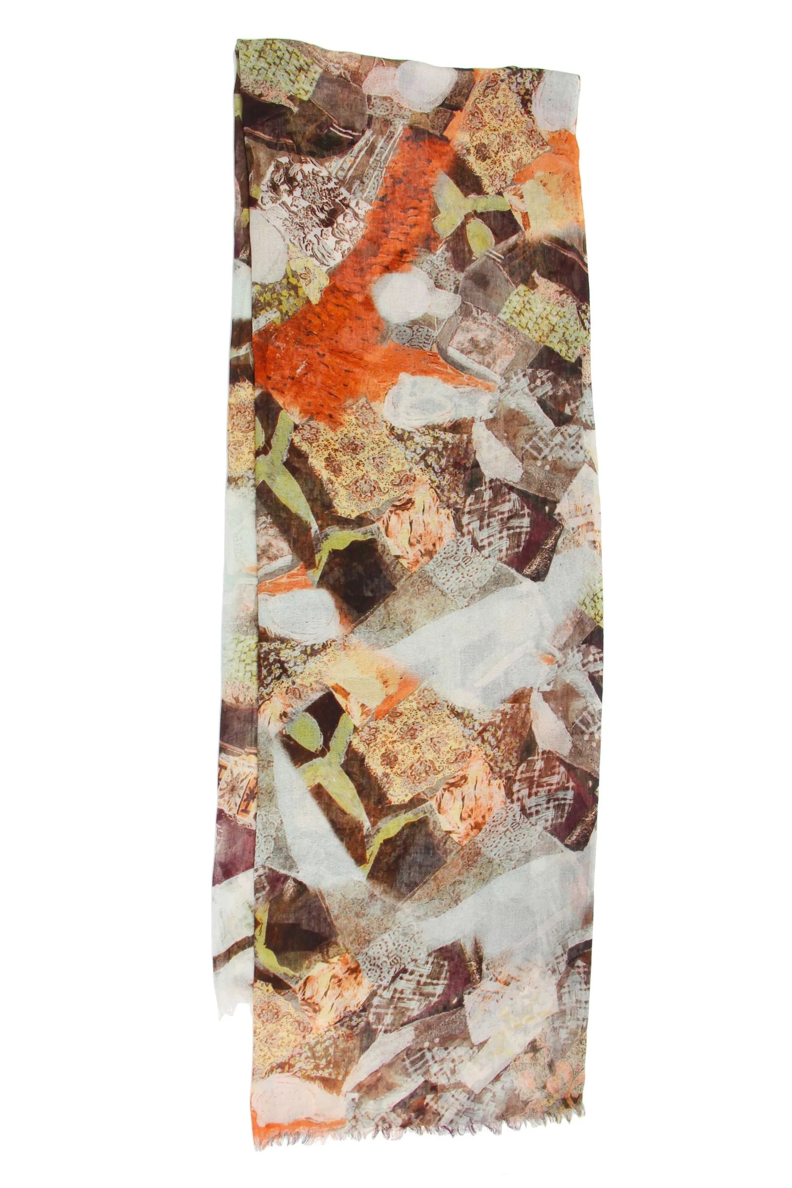 Abstract Forest Clay Print Scarf - Lightweight Fashion Accessory for Women - Perfect for Casual Outfits, Office Wear, and Evening Elegance