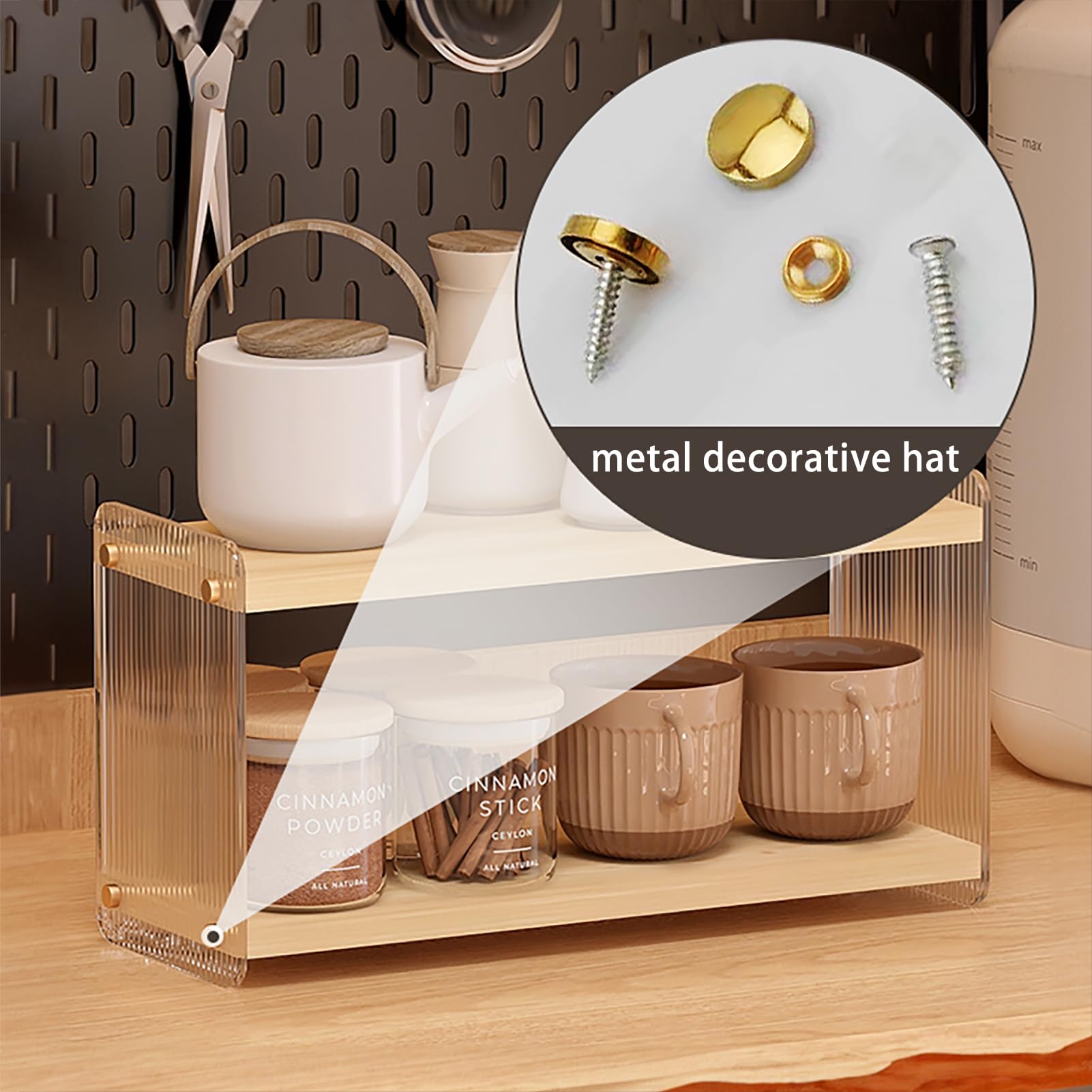LiTY 2-Tier Acrylic Coffee Station Organizer - Kitchen Countertop & Coffee Bar Storage for Mugs, Cups, Coffee Beans, Syrup & Stirrers - Perfect for Home, Office & Cafe Organization