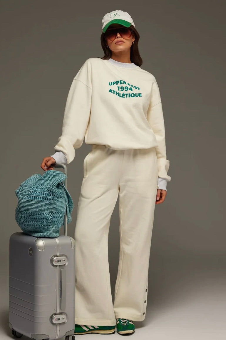 Stylish Athletique Coconut Upper East Sweatshirt - Women's Casual Pullover Hoodie for Streetwear & Loungewear