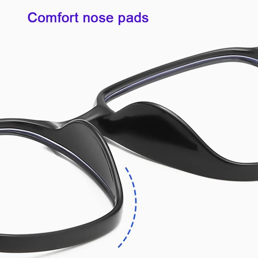 XUAN Blue Light Blocking Reading Glasses - Oversized Square Computer Glasses, Anti-Radiation, Unisex +2.5 Magnification (Green) - Perfect for Office Work, Gaming & Screen Time Protection