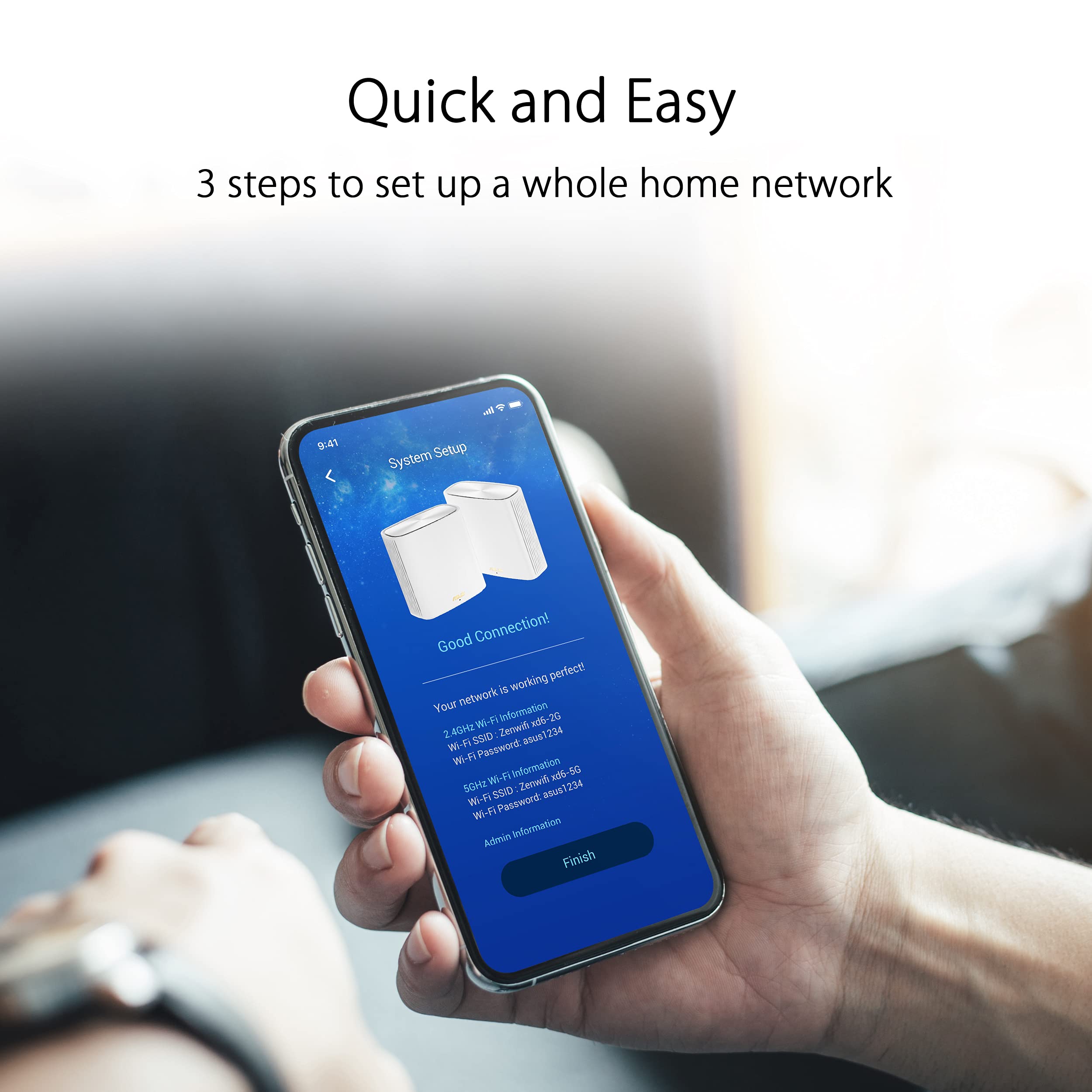 ASUS ZenWiFi XD6 Dual-Band Mesh WiFi 6 System (2-Pack) - Whole-Home Coverage up to 5,400 sq.ft, 5400Mbps Speed, AiMesh Technology, Lifetime Security & Parental Controls - Perfect for Large Homes, Smart Devices & 4K Streaming