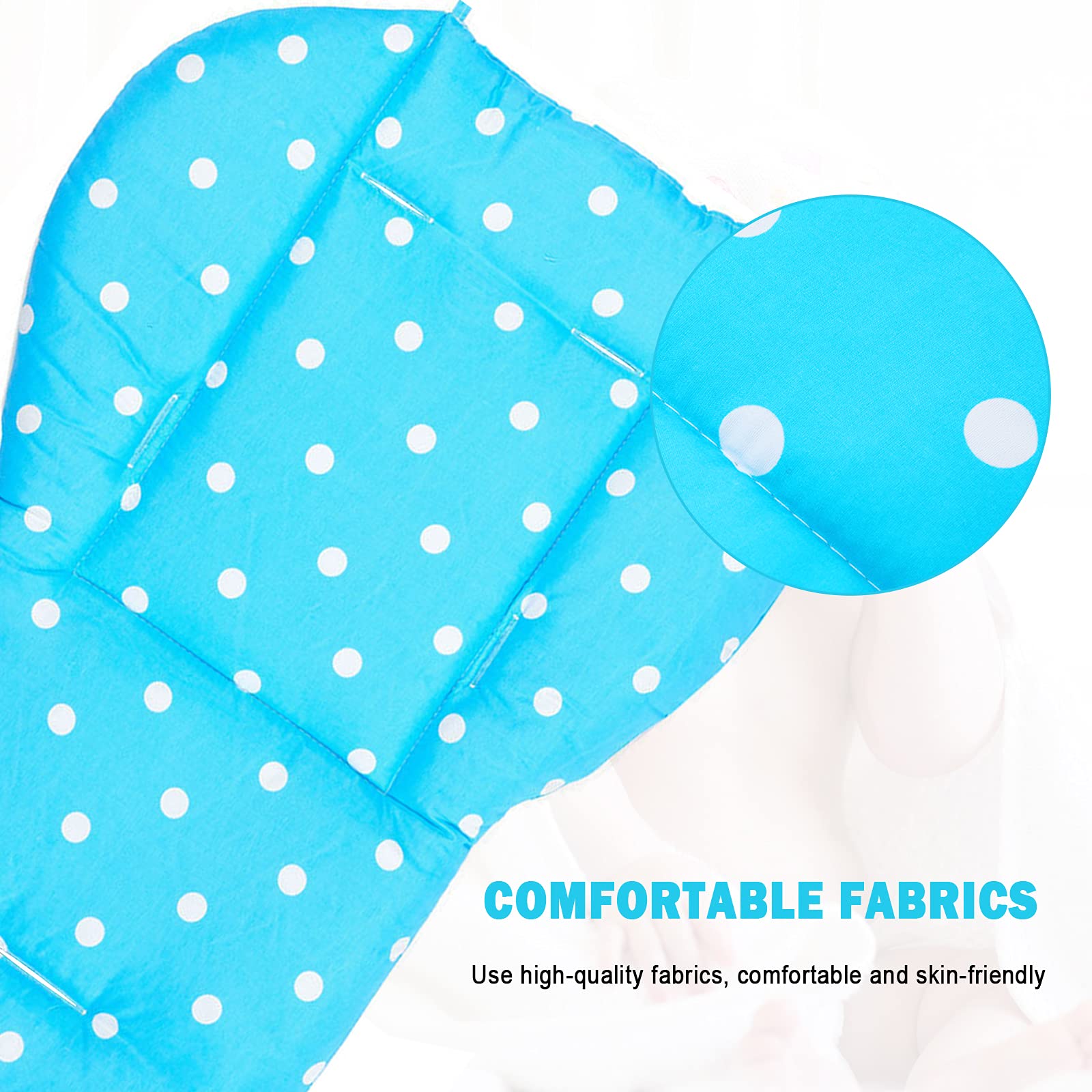 Breathable and Comfortable High Chair Cover & Cushion - Soft Baby High Chair Seat Pad for Feeding - Universal Fit for High Chairs & Strollers - Perfect for Home, Restaurant, and Travel Use (Blue)