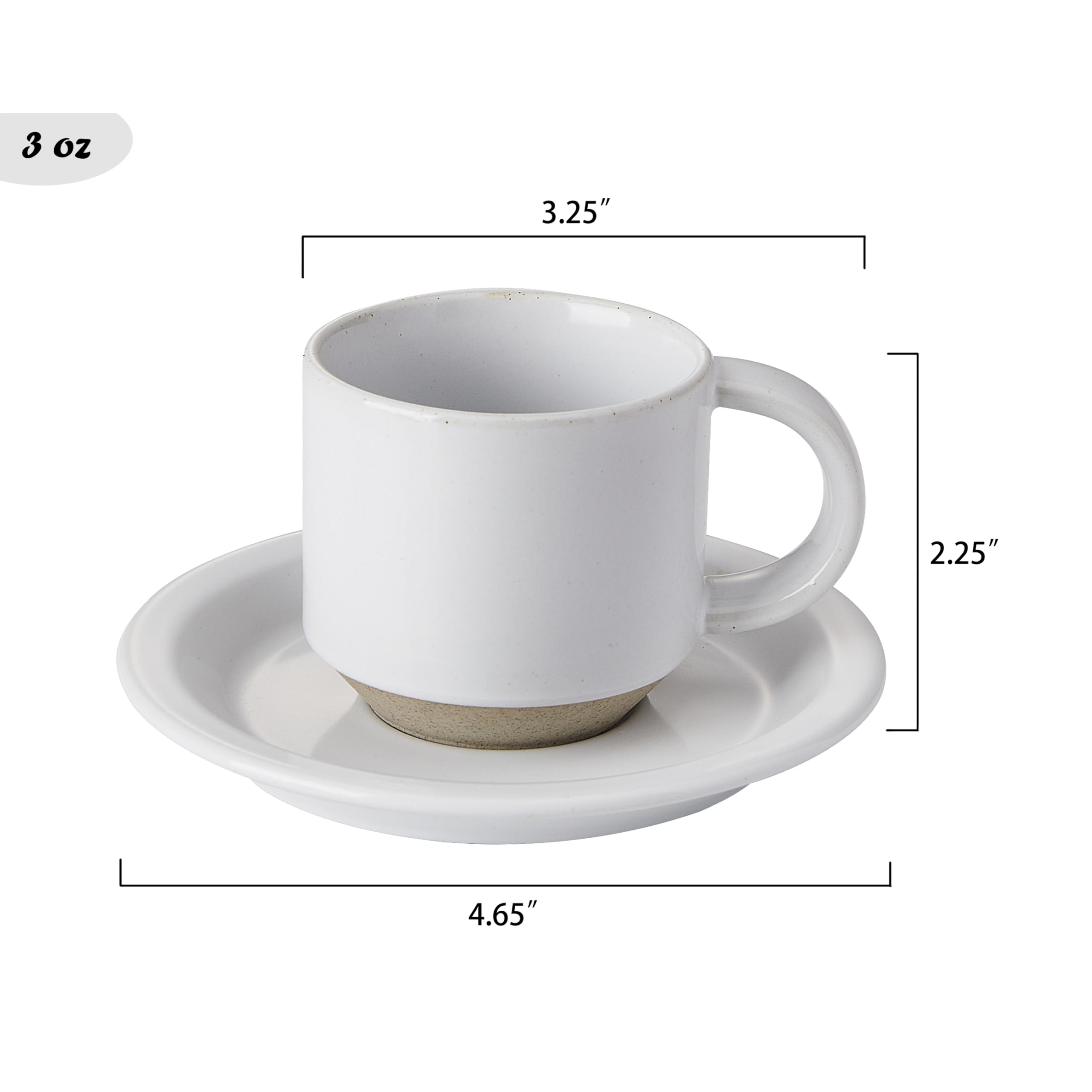 Premium 4-Pack Ceramic Espresso Cups Set - 3 oz Mini Demitasse Mugs with Handles, Modern Design, Microwave & Dishwasher Safe (Multi-Color) - Perfect for Home Coffee Bars, Italian Restaurants & Gift Giving