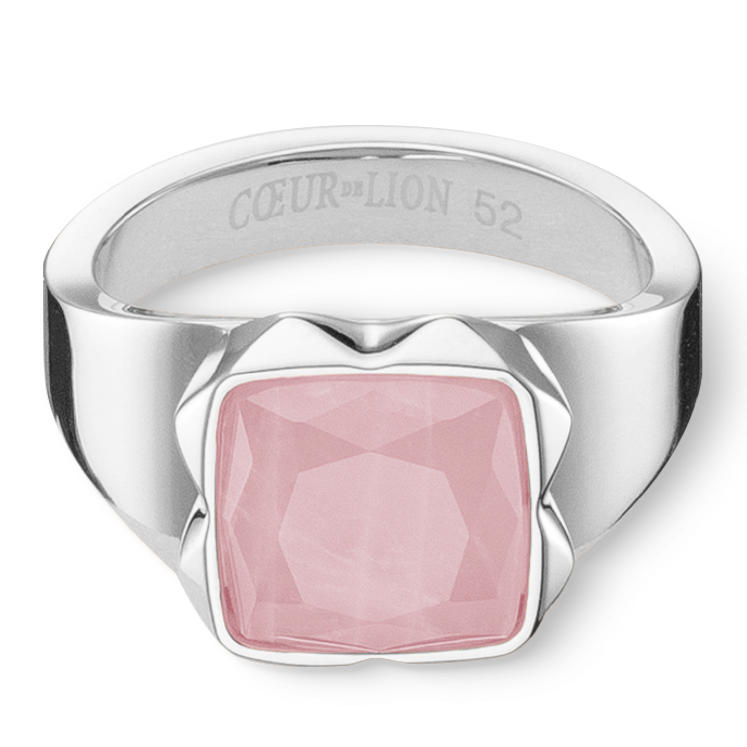 Rose Quartz Silver Pink Square Ring Spikes - Elegant Jewelry for Women, Perfect for Parties, Weddings & Everyday Wear