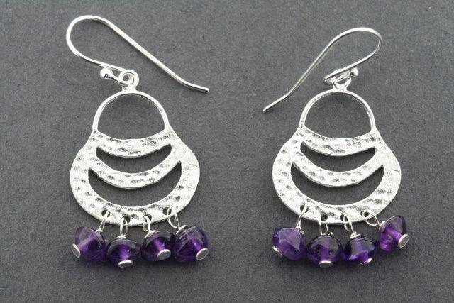 Amethyst Basket Earrings for Women - Dainty Purple Gemstone Jewelry - Perfect for Parties, Weddings & Everyday Wear