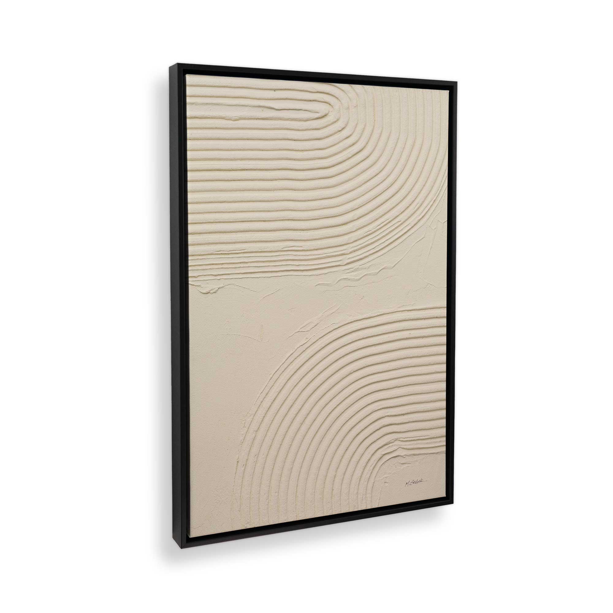 Echoed Curves in Beige II - Modern Abstract Canvas Wall Art Print for Living Room, Bedroom & Office Decor