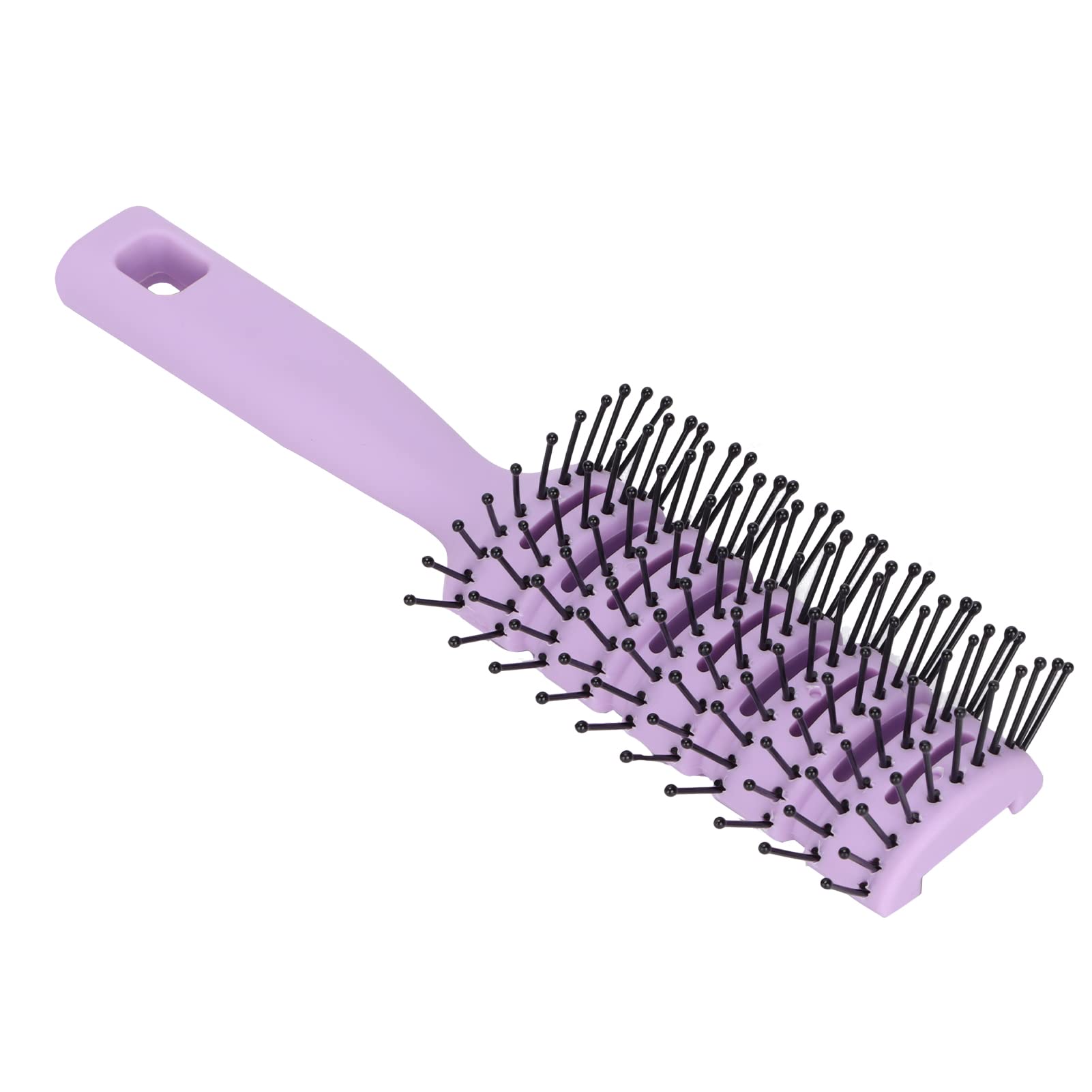 Vented Hair Brush for Detangling & Scalp Massage - Hollow Back Round Teeth Hair Care Brush (Purple) | Perfect for Wet/Dry Hair, Styling & Relaxing at Home