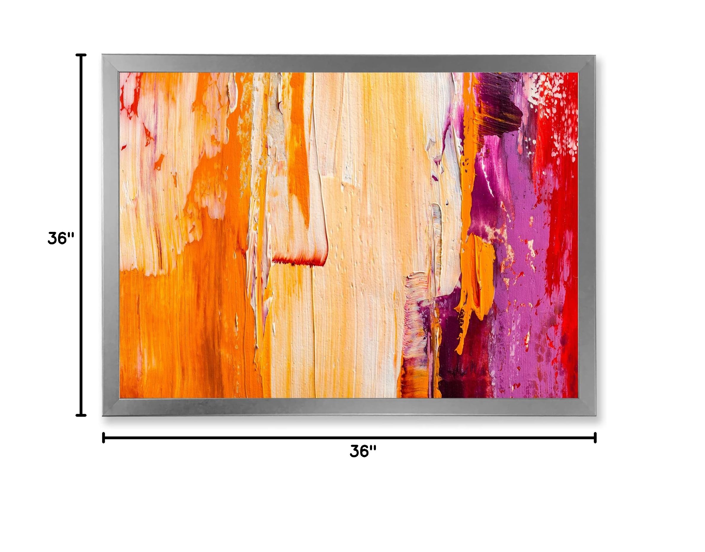 DesignQ Grunge Green Abstract Modern Framed Wall Art - Contemporary Canvas Painting for Living Room, Bedroom & Office Decor