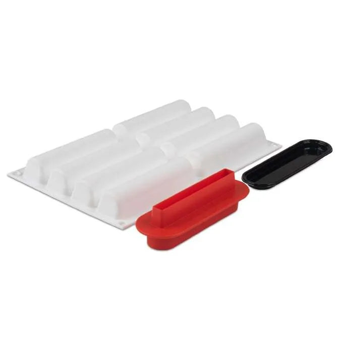 75mm Silicone Cylinder Mold - 8 Shapes with Cutter & Baking Trays for DIY Candles, Soaps, Resin Crafts & Chocolate Making