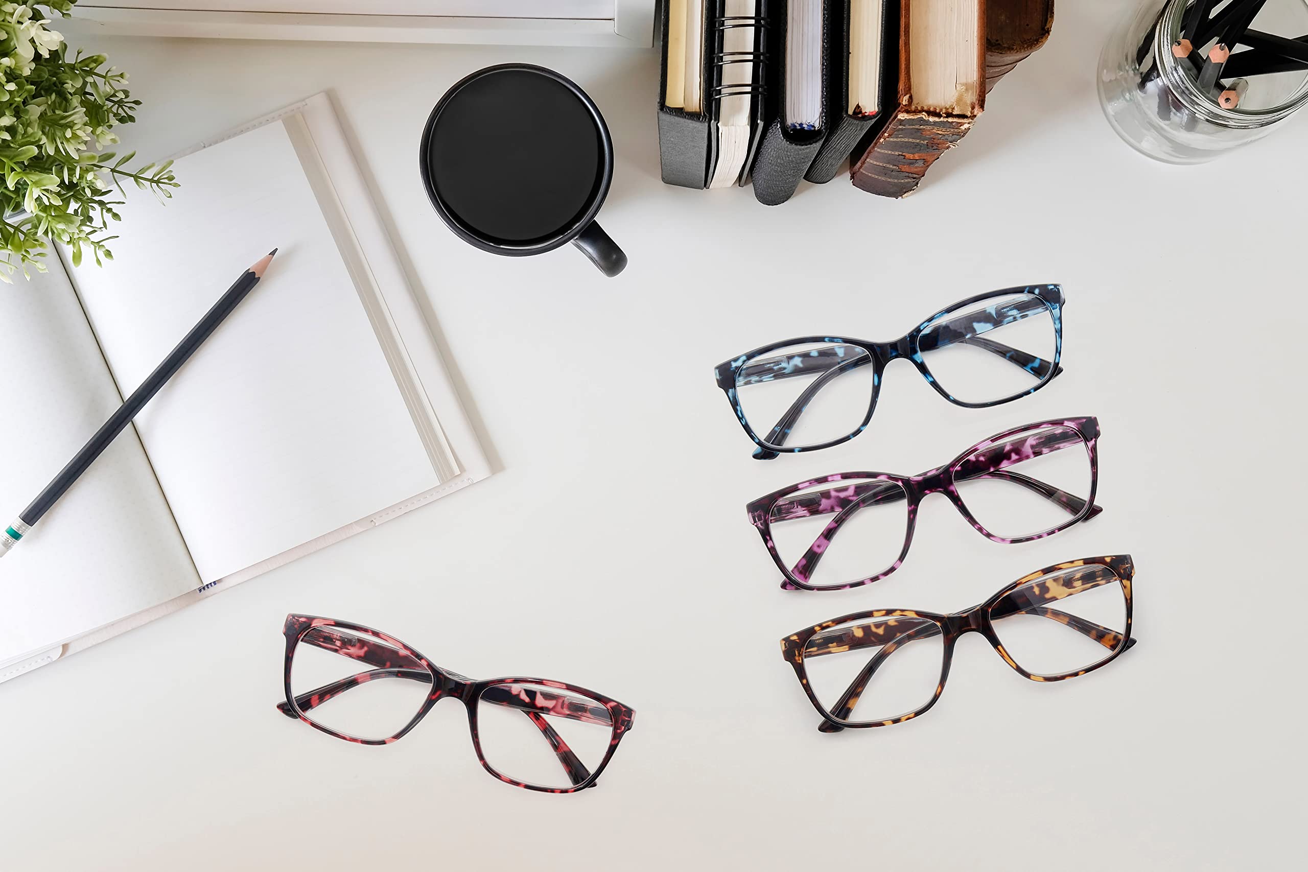 Stylish Lightweight Square Reading Glasses for Women - Large Tortoise Frame Readers for Big Head/Face - Perfect for Reading, Computer Work & Fashion Accessories