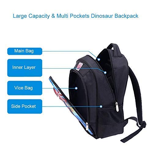 Dinosaur Backpack for Boys - Kids School Bookbag for Daily Use