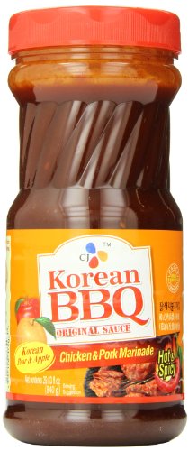 Korean BBQ Sauce - CJ Hot & Spicy Chicken and Pork Marinade, 29.63oz (Pack of 8) - Perfect for Grilling, Stir-Fry & Korean BBQ Dishes