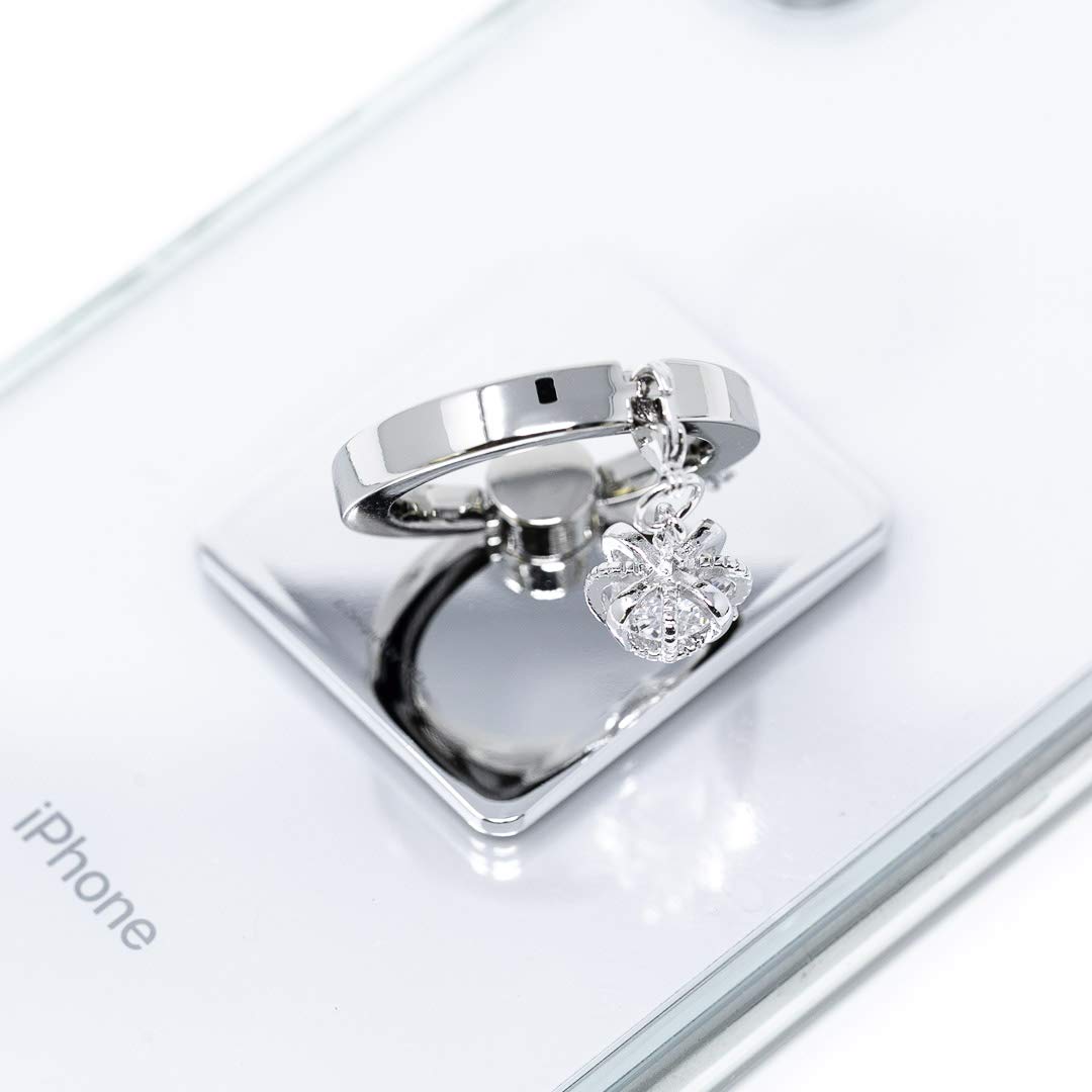 360° Rotating Phone Ring Holder - Silver Crystal Stand for Secure Grip & Kickstand, Perfect for Watching Videos & Selfies
