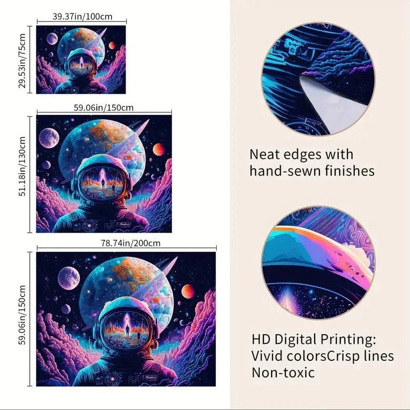 Neon Galaxy Space Wall Art - Vibrant LED Light Decor for Bedroom, Living Room & Office - Modern Cosmic Themed Home Decor for Sci-Fi & Astronomy Lovers