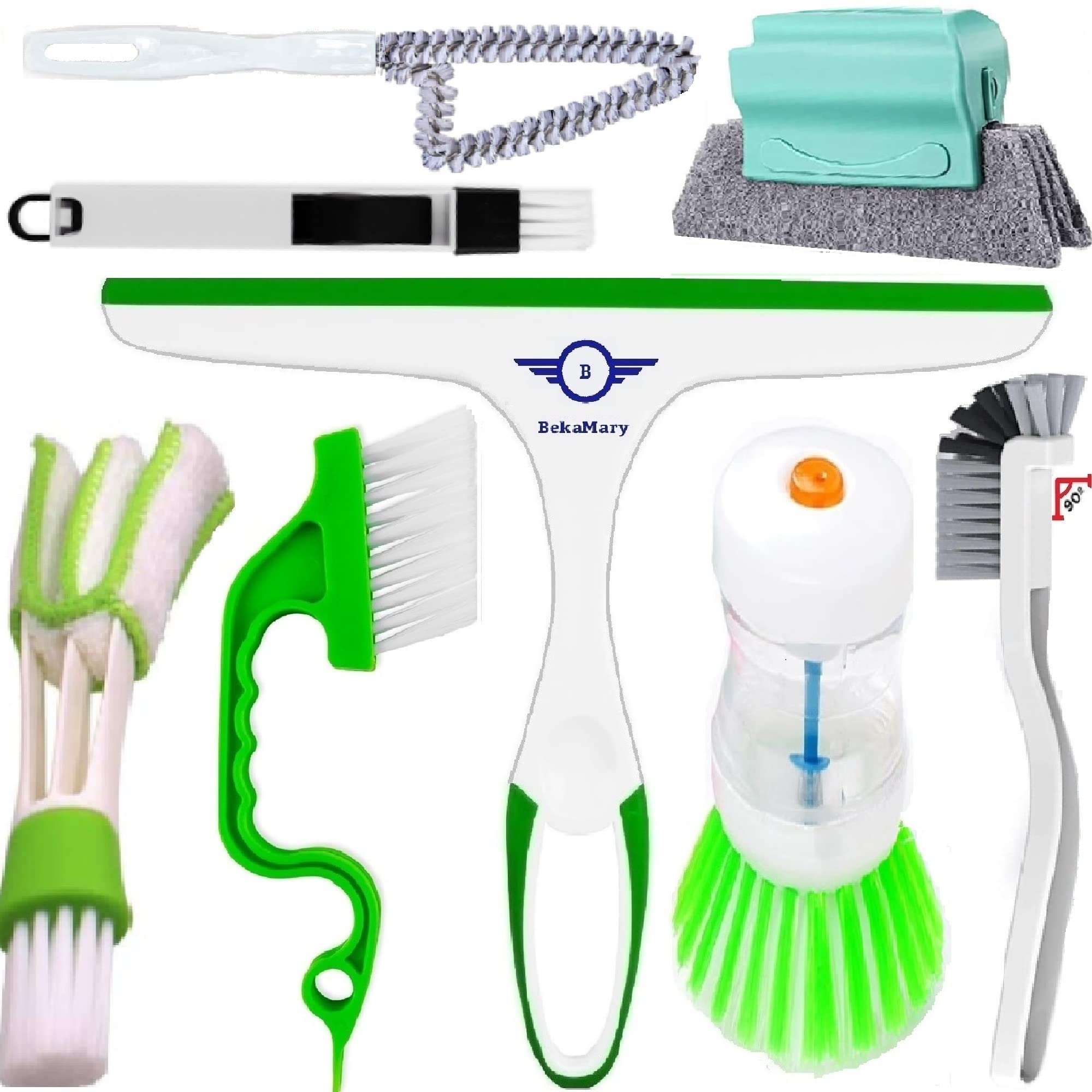 BEKAMARY Window Track Cleaner - Handheld Brush for Sliding Doors & Glass at Home/Car