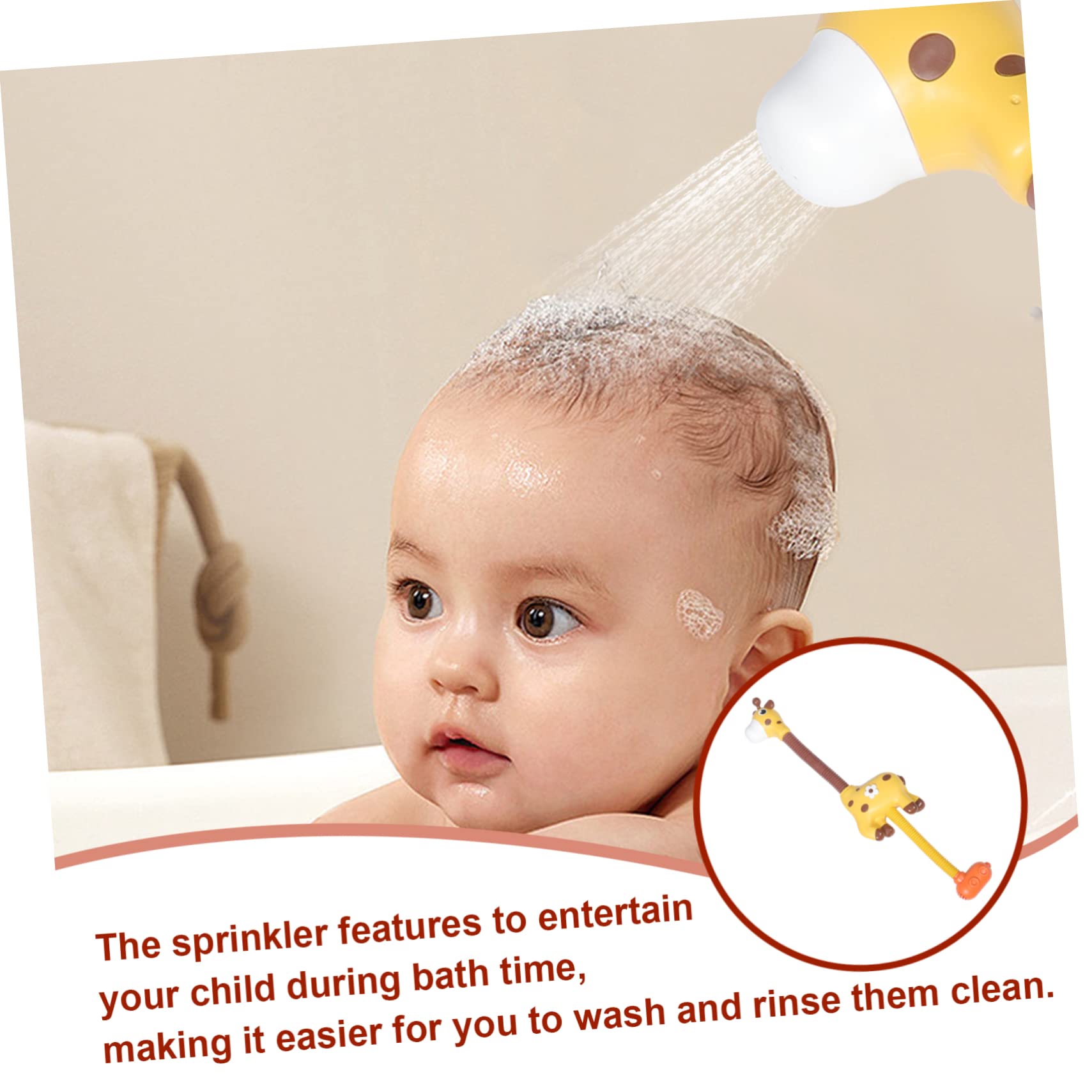 Angoily 2-Pack Giraffe Shower Head Bath Toys for Kids - Fun Animal-Themed Bath Sprayer with Adjustable Water Flow - Perfect for Toddler Bathtime Play & Sensory Development (Yellow Plastic)