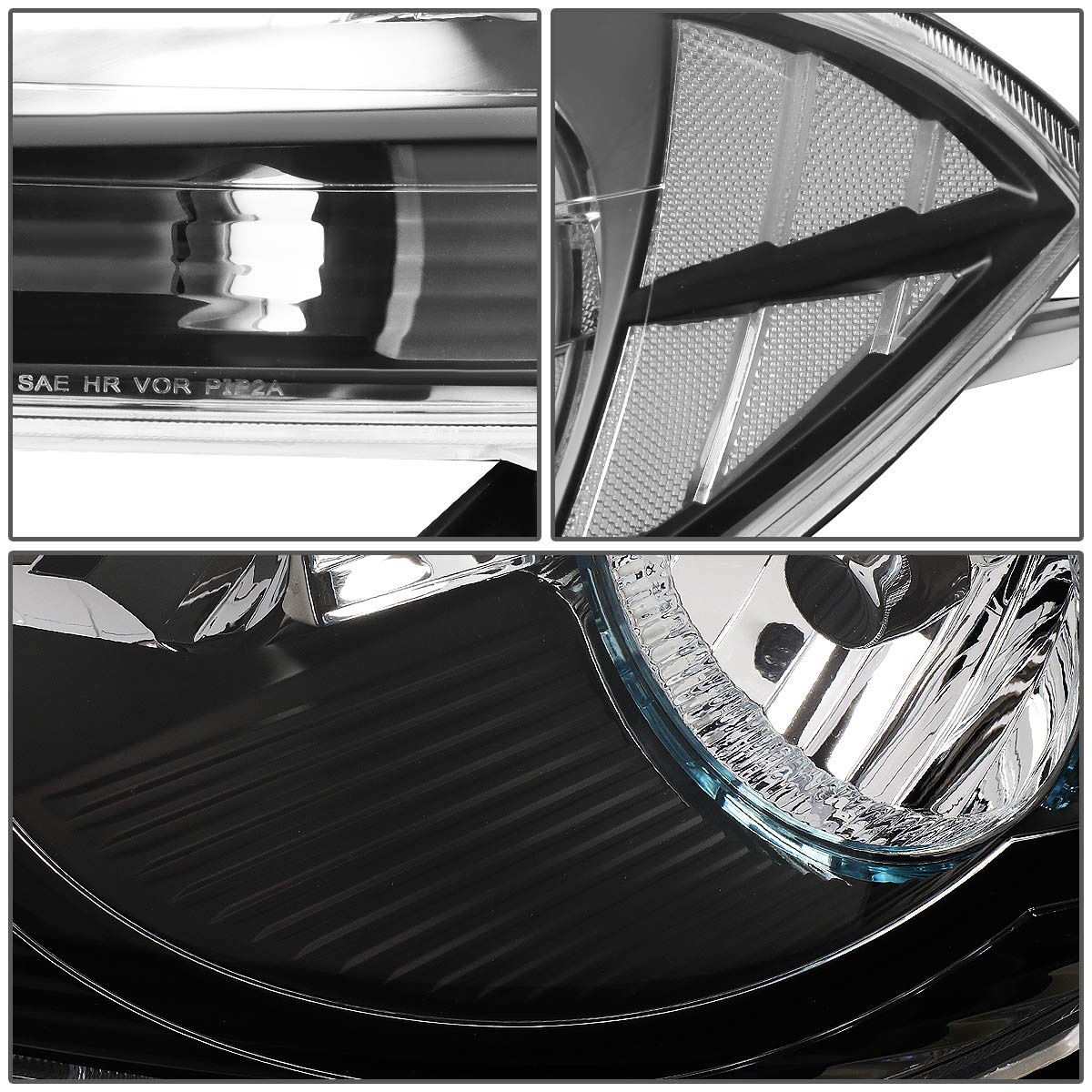 DNA MOTORING HL-OH-CM08-BK-CL1 Headlight Assembly - Pair for 08-12 Chevy Malibu - Black Housing with Clear Corner Lens - Driver & Passenger Side - Improve Night Visibility & Style Upgrade