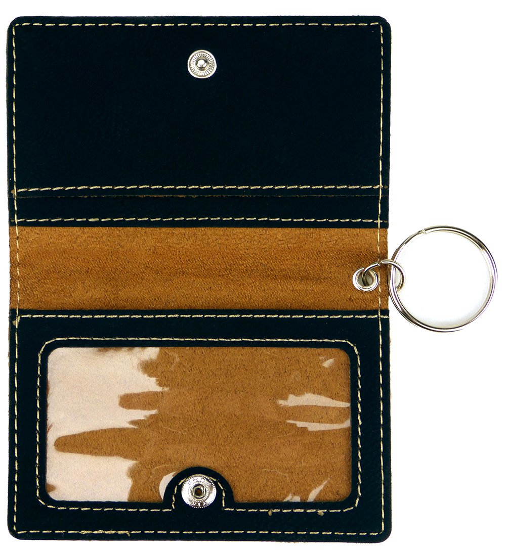 CAROUSELCHECKS Peeking Pups Laser Engraved Leatherette Keychain Wallet - Cute Dog Design Compact Card Holder for Keys, ID & Credit Cards - Perfect Gift for Pet Lovers & Daily Use