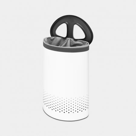 55L White Laundry Hamper with Selector - Perfect for Bedroom, Bathroom, and Dorm Organization