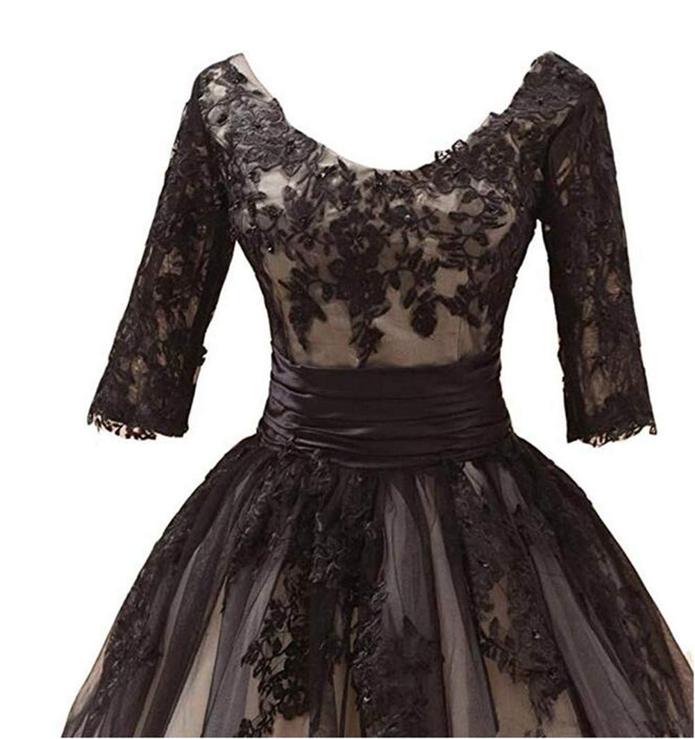 Emanni Women's A-Line Applique Formal Evening Dress for Wedding, Prom & Ball Gown - Elegant Long Sleeve Gown for Special Occasions, Parties & Black Tie Events