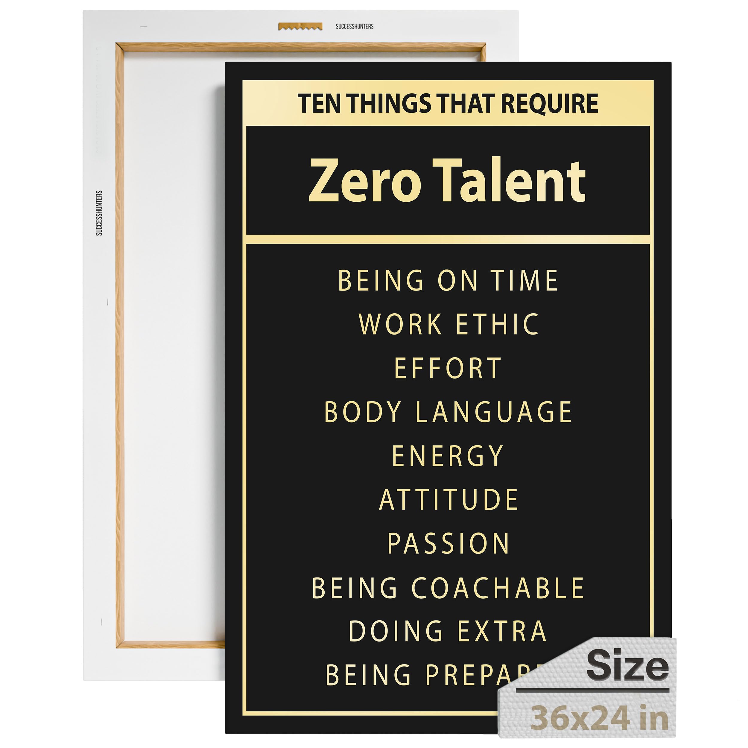 Zero Talent Inspirational Wall Art Decor – Handcrafted Motivational Canvas Print (36