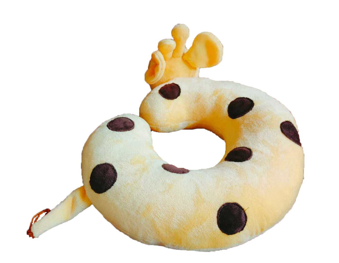 Soft Stuffed Plush Giraffe Neck Pillow for Travel - 30cm Yellow & Brown Comfortable Support for Airplane, Car, Office & Home Use