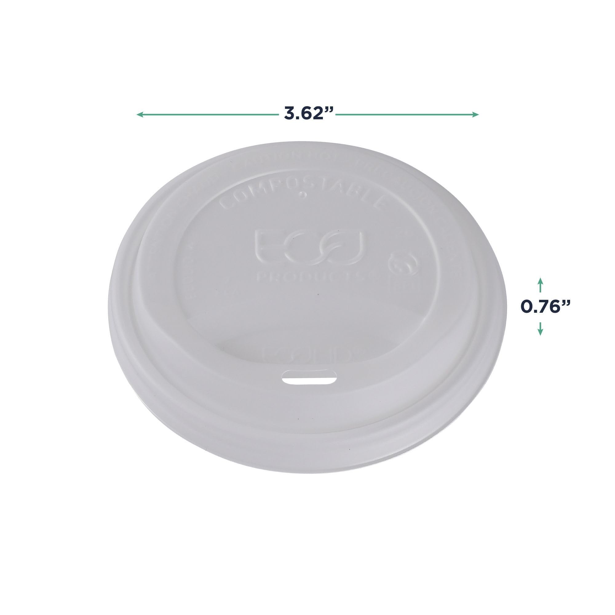 Eco-Friendly Compostable Coffee Cup Lids - 800 Count Case, White EcoLid for 10-20oz Hot Cups | PLA Plant-Based Renewable Material | ASTM & BPI Certified | Perfect for Coffee Shops, Offices & Eco-Conscious Events