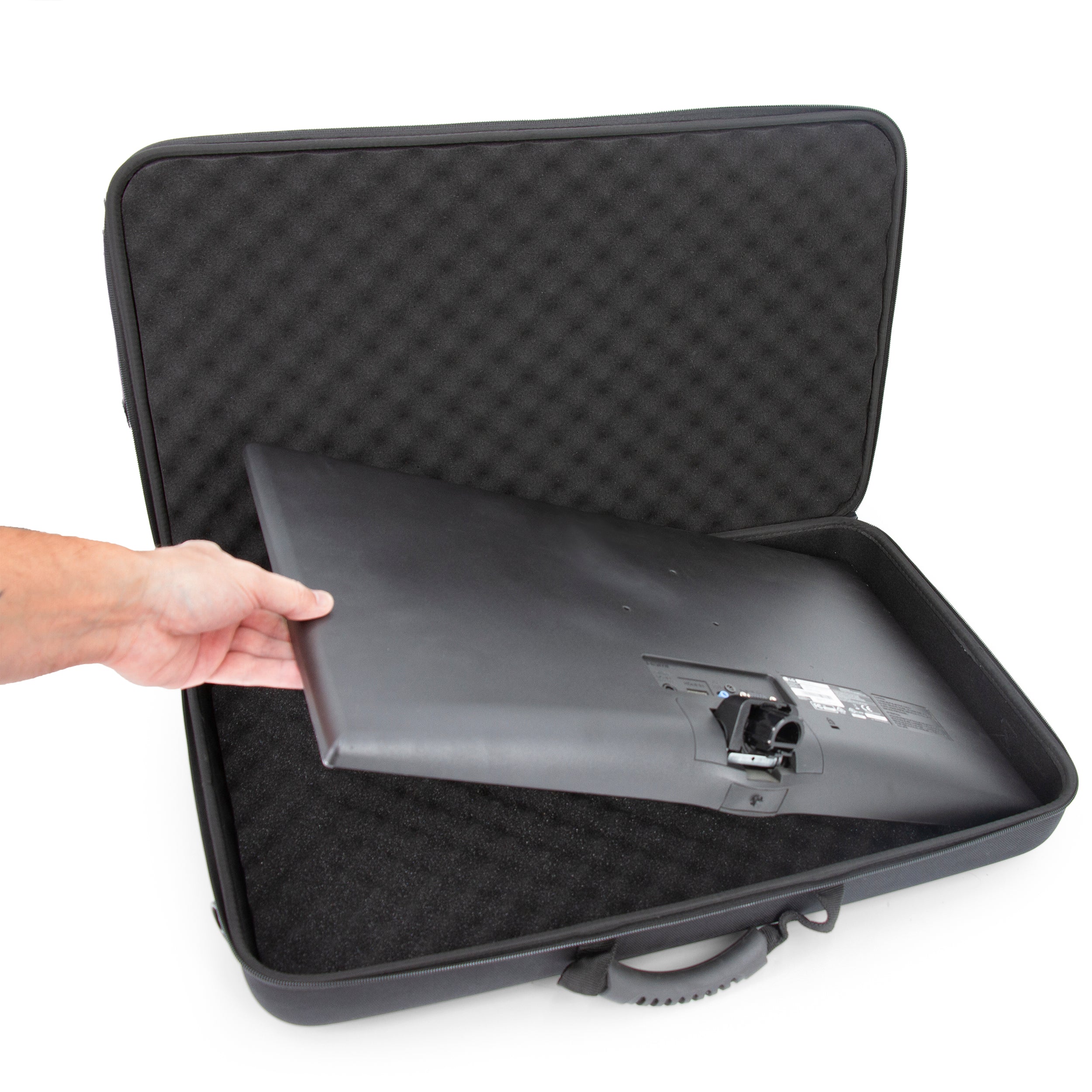 CASEMATIX Protective Carrying Case for 15.6-24 Inch Portable Monitors & Laptop Screens - Shockproof Foam Padding - Perfect for Gaming Monitors, Business Travel & Home Office (Black)