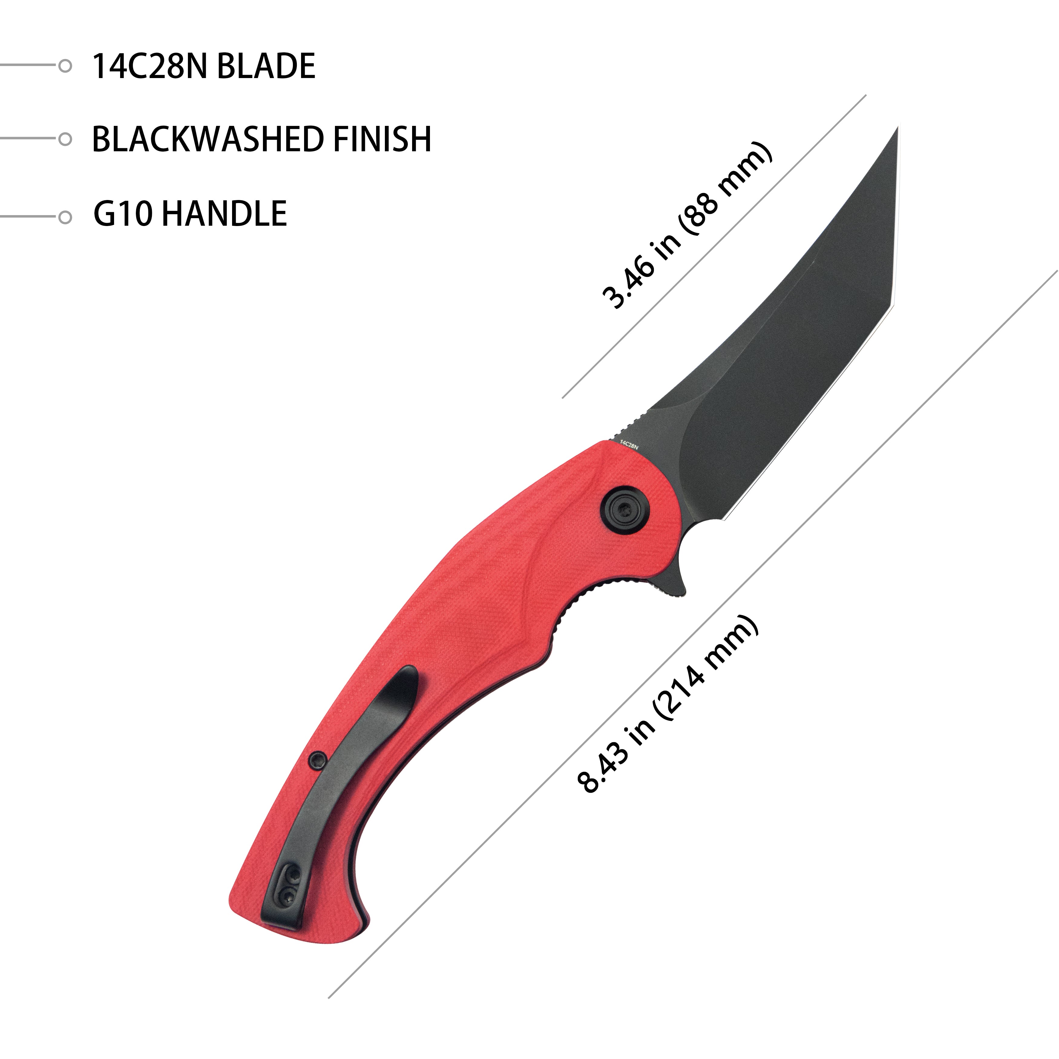 Kubey KU175F Folding Knife - 3.46