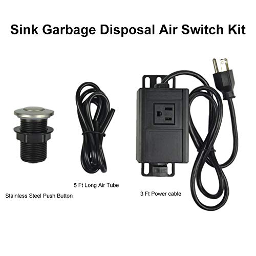 Garbage Disposal Air Switch Kit - Sink Top Mounted Single Outlet Control Button for Dishwasher | Perfect for Kitchen Sink, Home Renovation & Easy Waste Disposal Installation