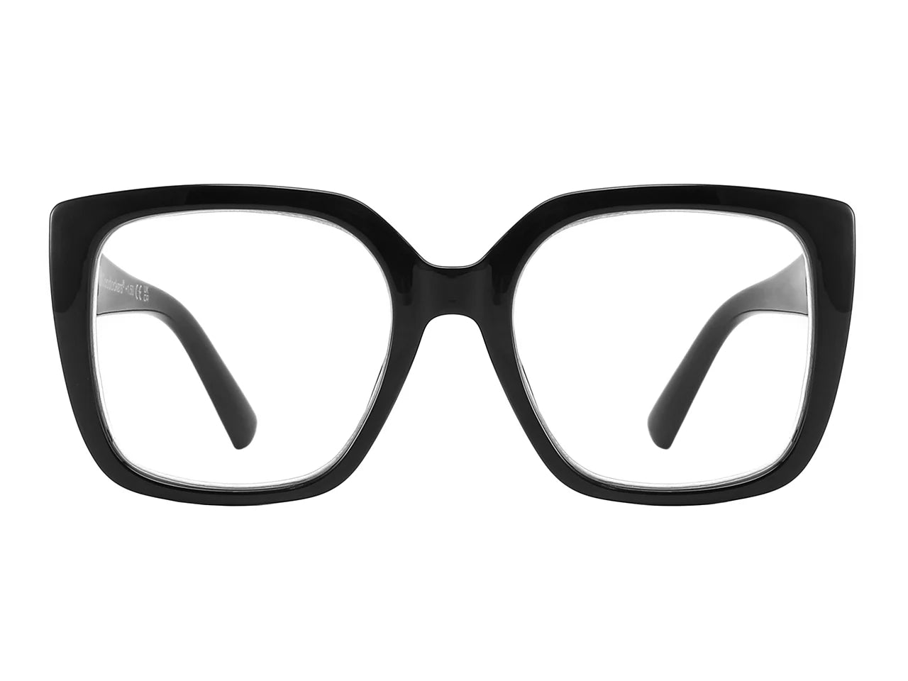 Deirdre Reading Glasses for Women - Shiny Black Frame with Spring Hinges - Lightweight Comfortable Readers for Book Lovers & Office Work