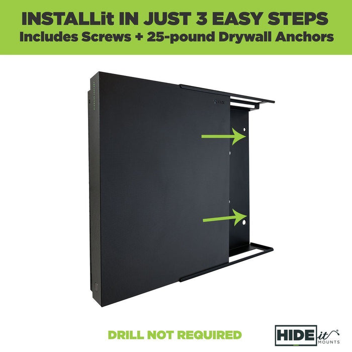 HIDEit X1X Xbox One X Vertical Wall Mount Bracket - Black | Controller Bundle | Space-Saving Gaming Setup for Bedroom, Living Room & Game Room