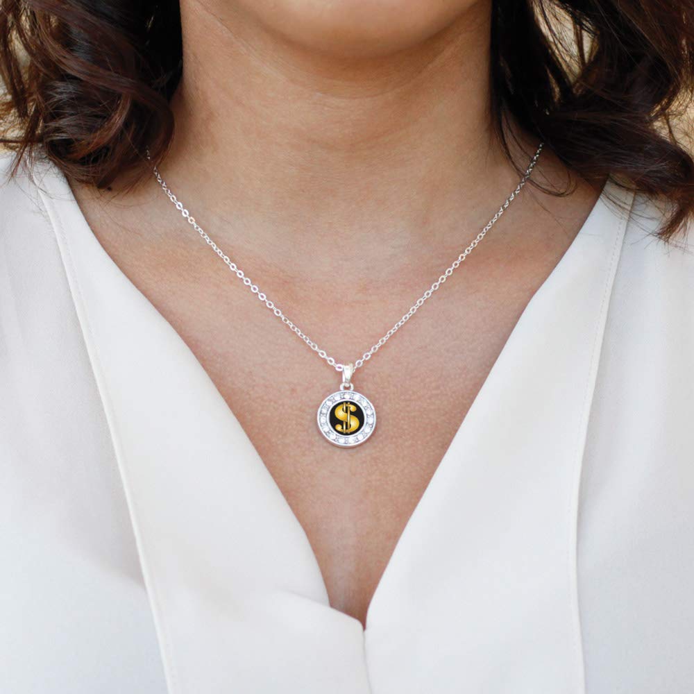 Inspired Silver - 18 Inch Sterling Silver Circle Charm Necklace with Cubic Zirconia Jewelry for Women, Elegant Layering Necklace for Everyday Wear, Gift for Her, Birthday, Anniversary, Valentine's Day