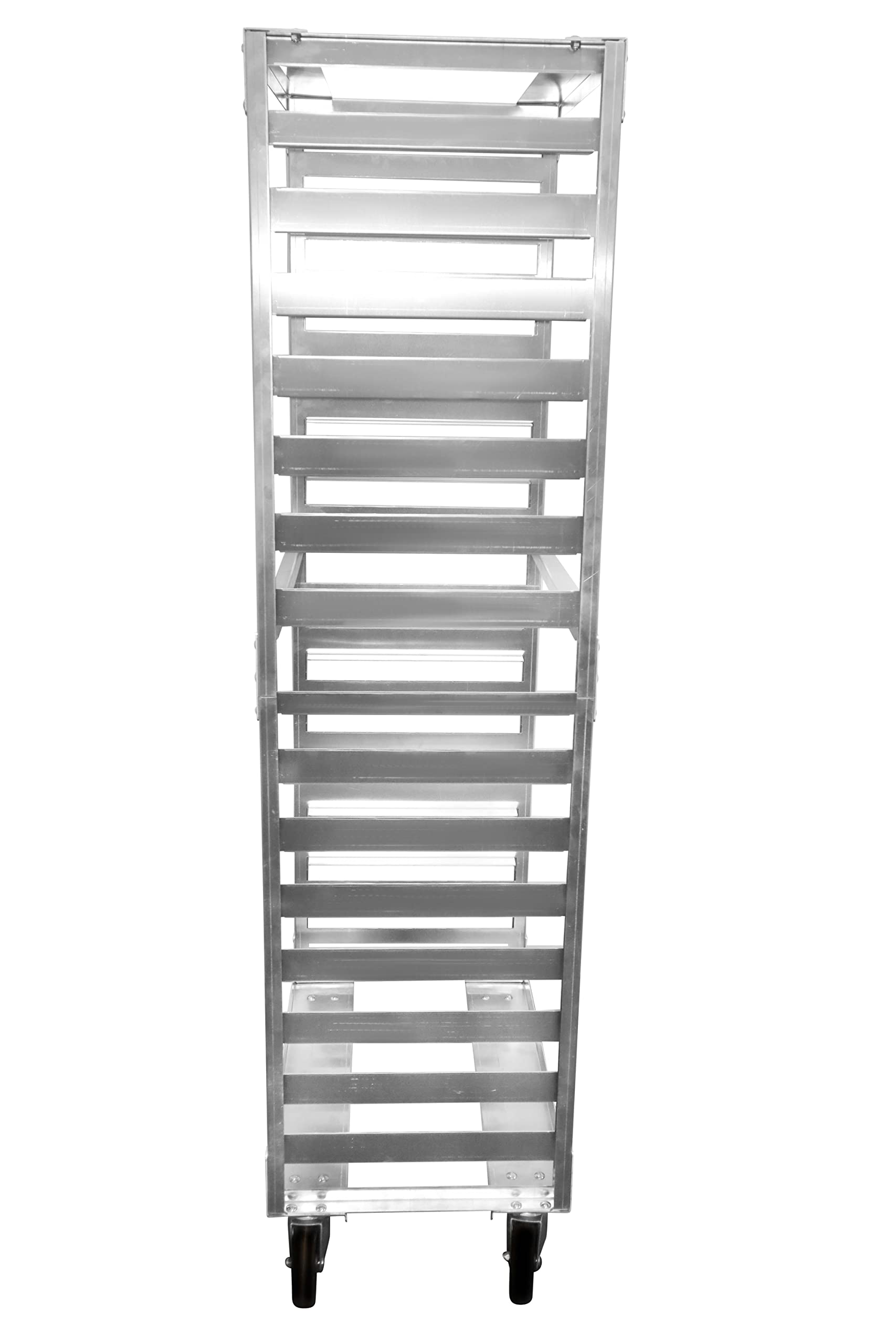 Heavy Duty Aluminum Side Load Speed Rack - 15 Tier Commercial Bun Rack with 4