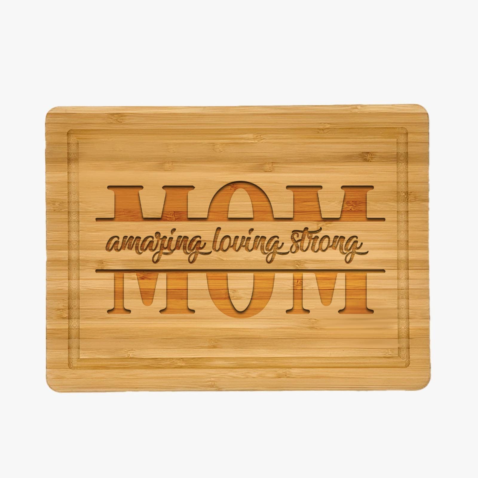 Premium Bamboo Cutting Board - Personalized Engraved Gift for Mom, Mother's Day, Housewarming | Eco-Friendly Kitchen Essential for Chopping, Serving & Decor