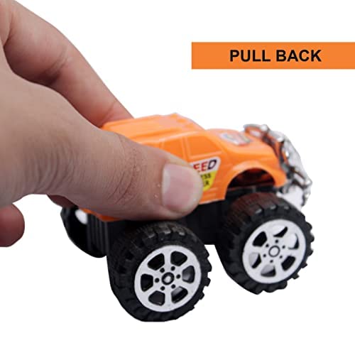 Confidence Mini Pull Back Cars - 6 Pack Colorful Toy Cars for Kids | Fun Race Tracks, Birthday Gifts & Party Favors