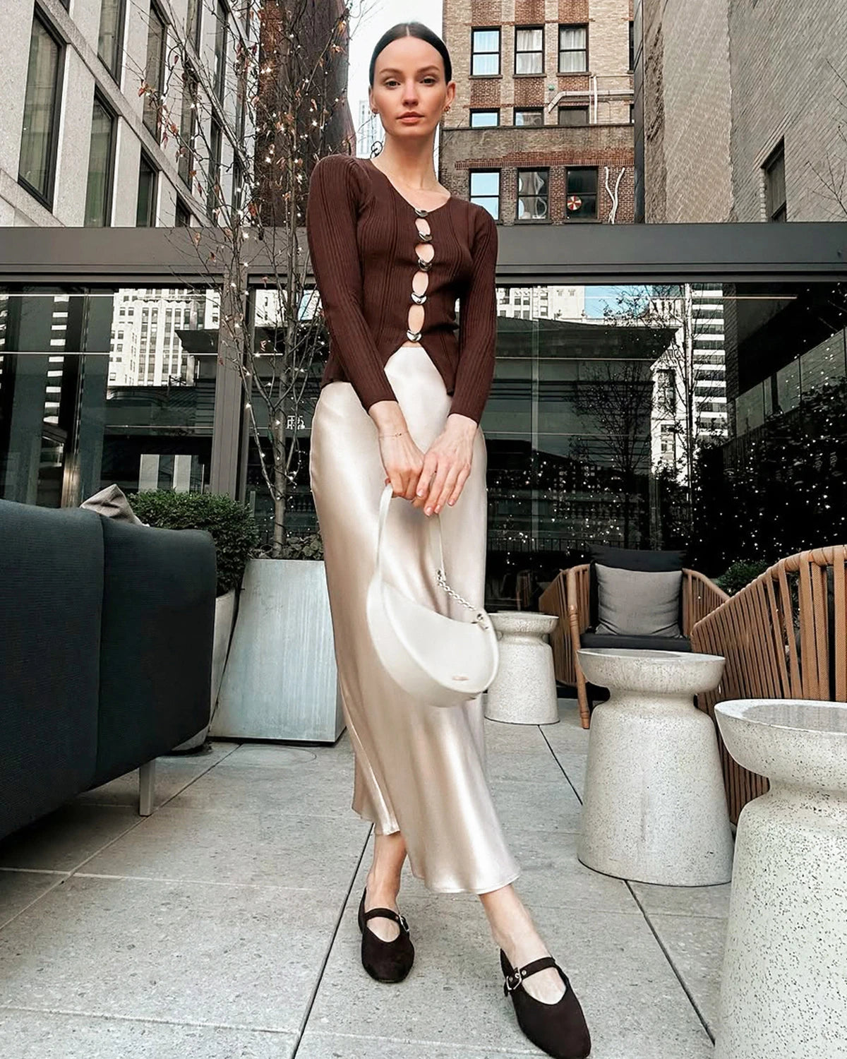 22 Momme Silk Maxi Skirt for Women - Elegant Long Flowy Skirt with High Quality Mulberry Silk - Perfect for Weddings, Parties & Summer Outfits