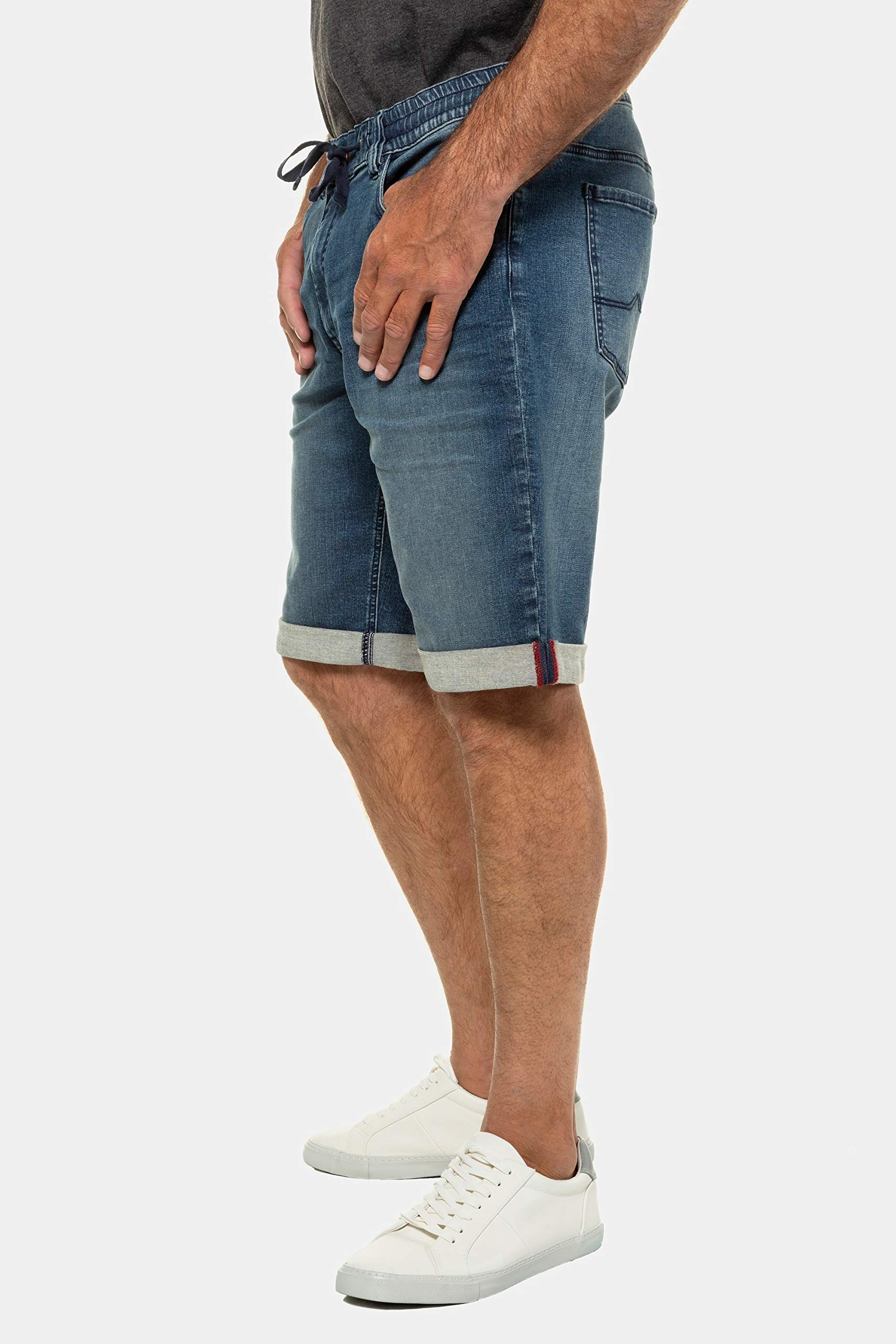 JP 1880 Men's Big & Tall Stretch Denim Jogger Bermuda Shorts - Blue (Size 42) | Comfortable Casual Wear for Summer & Outdoor Activities