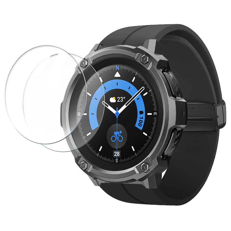 Samsung Galaxy Watch5 Pro 45mm Case - Unicorn Beetle Rugged Protective Cover with Tempered Glass Screen Protector (Black) | Perfect for Outdoor Sports, Hiking & Extreme Activities