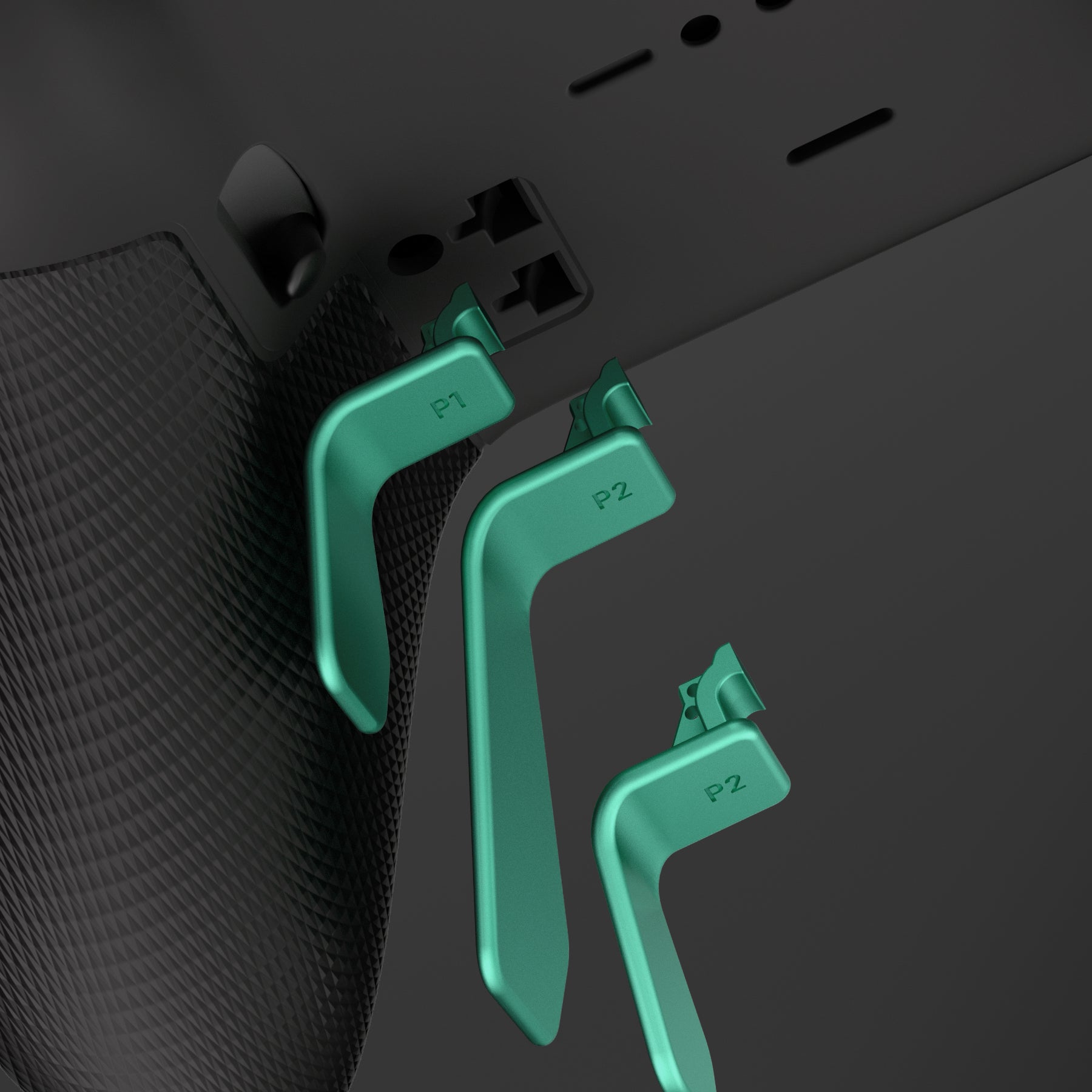 eXtremeRate Metallic Aqua Green 6-in-1 Replacement Interchangeable Back Paddles for Xbox One Elite & Elite Series 2 Controller - Enhanced Gaming Performance for FPS, Racing & Action Games (Model IL607)