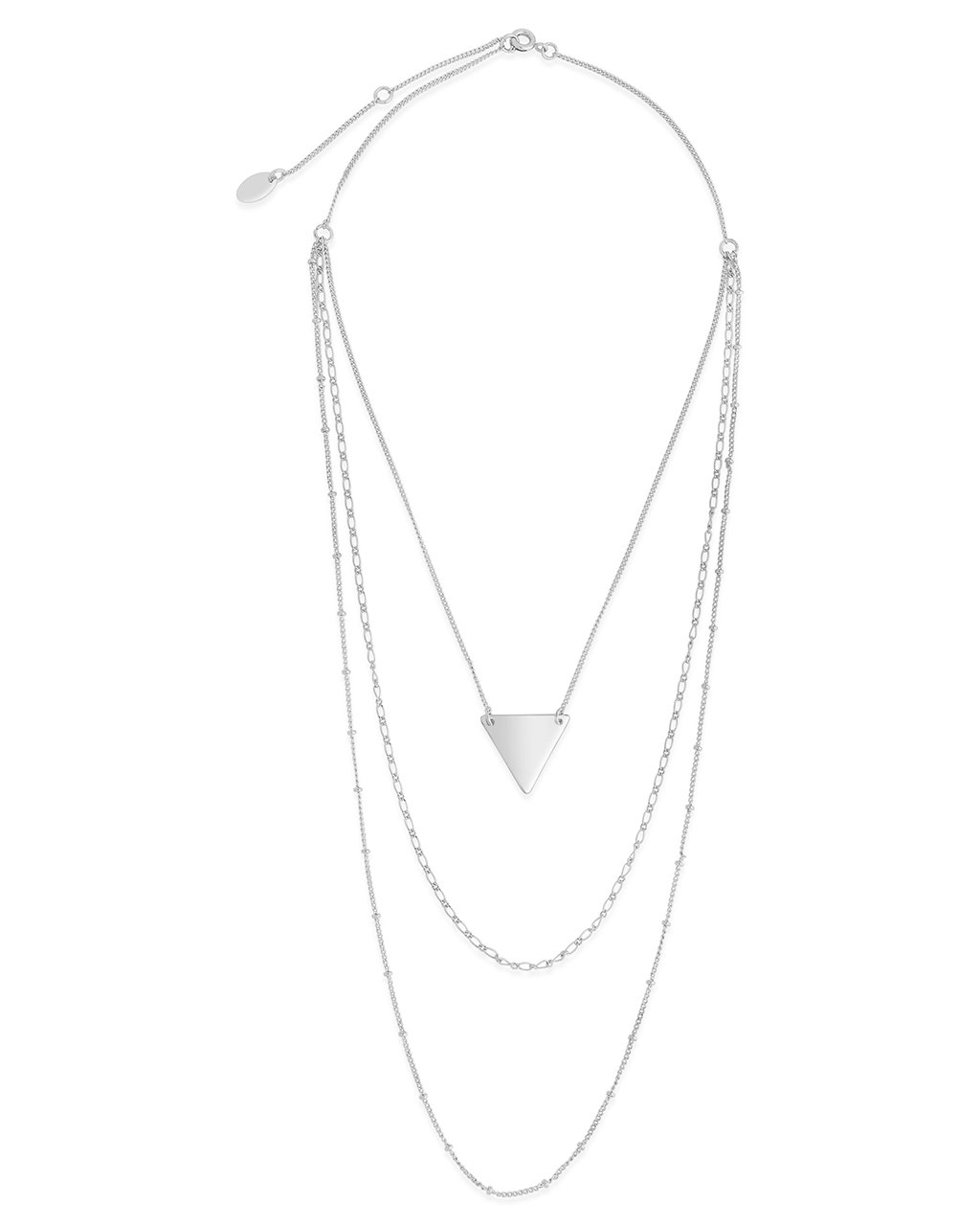 Elegant Triple Chain Layered Triangle Pendant Necklace for Women - Perfect for Date Night, Party & Everyday Wear