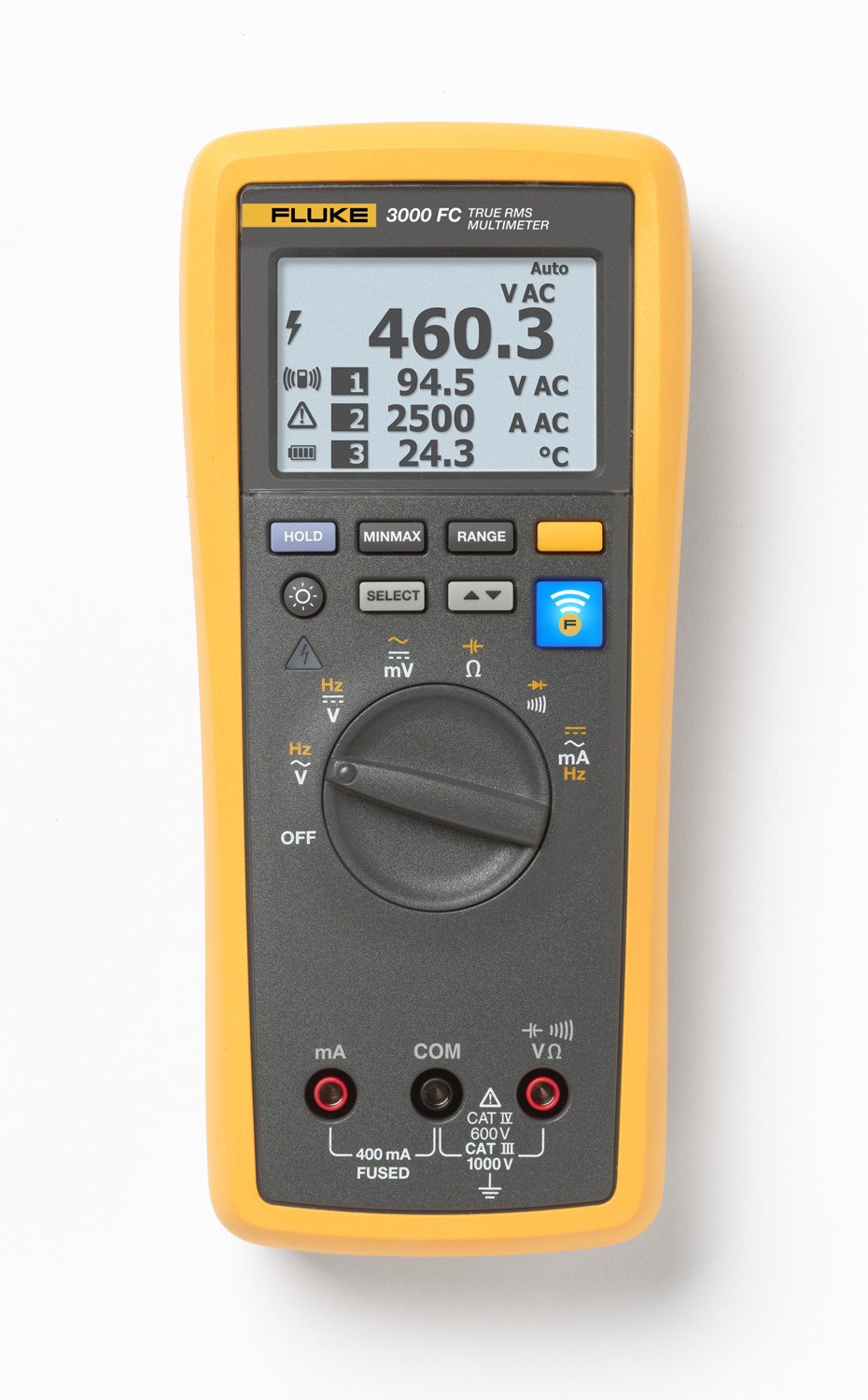 Fluke 3000 FC Wireless Digital Multimeter - True RMS AC/DC Voltage Current Tester with Bluetooth Connectivity for Electricians, HVAC Technicians & DIY Home Use